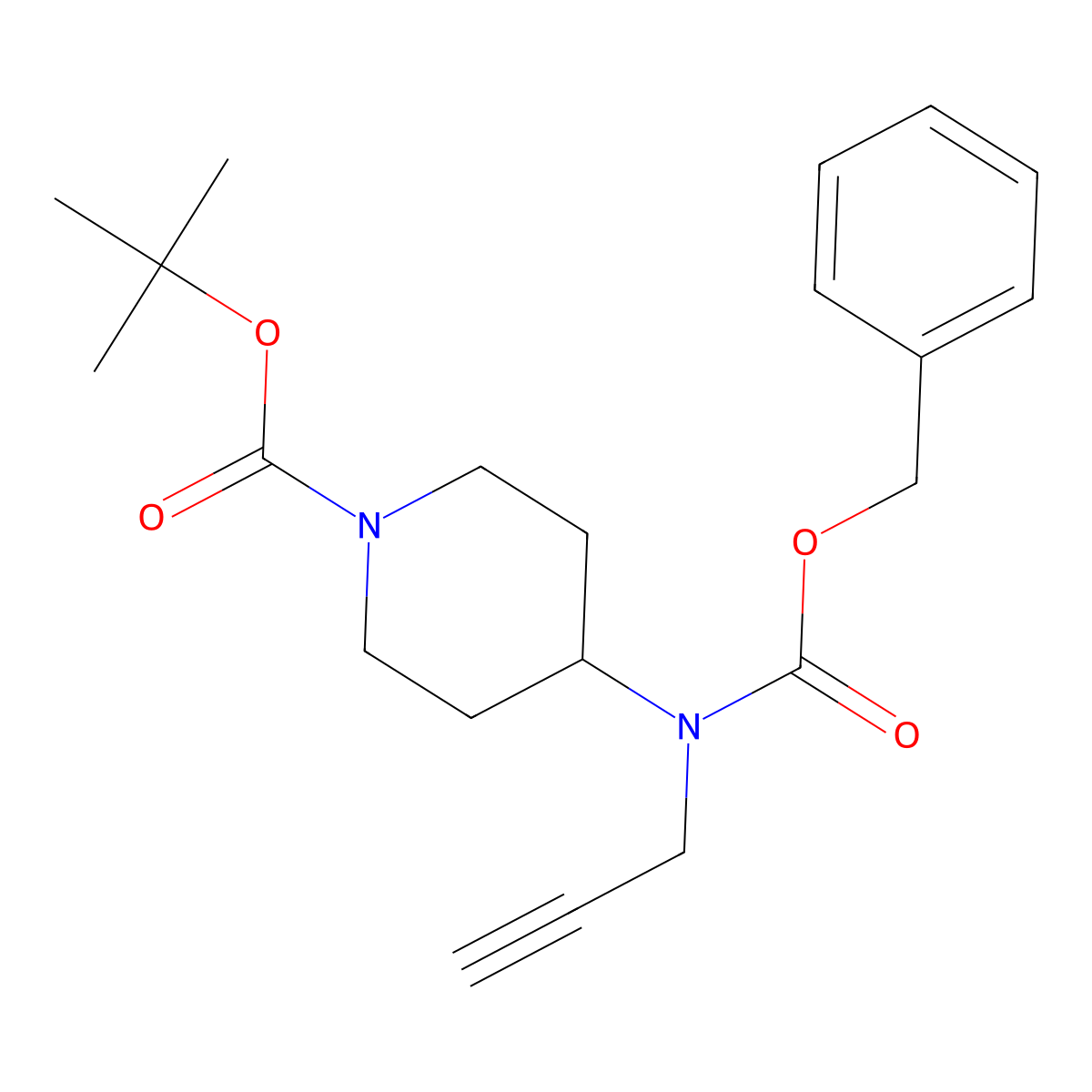 Tert-butyl 4-{[(benzyloxy)carbonyl](prop-2-yn-1-yl)amino}piperidine-1-carboxylate molecular structure, CAS 2680668-91-9
