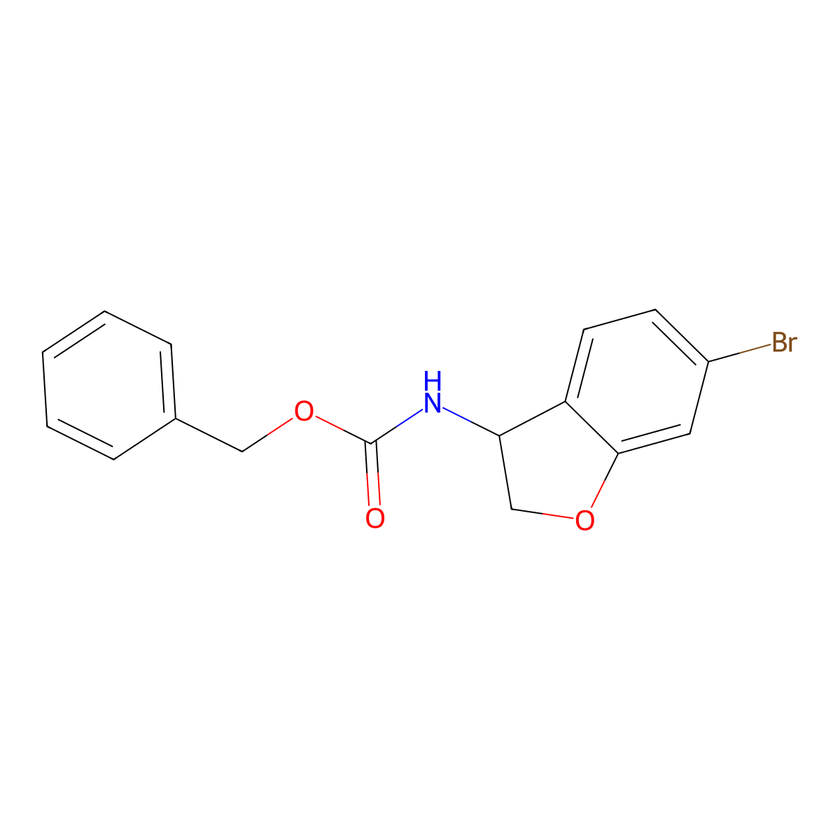 benzyl N-(6-bromo-2,3-dihydro-1-benzofuran-3-yl)carbamate molecular structure, CAS 2680668-92-0