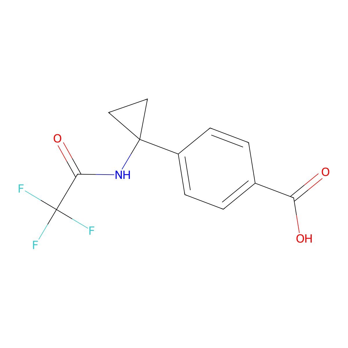 4-[1-(2,2,2-Trifluoroacetamido)cyclopropyl]benzoic acid molecular structure, CAS 2680669-08-1
