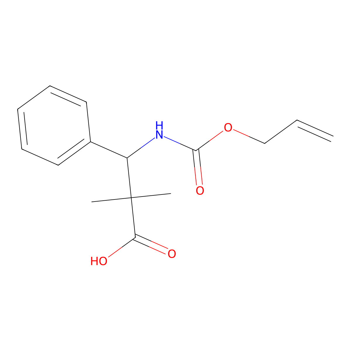 2,2-Dimethyl-3-phenyl-3-{[(prop-2-en-1-yloxy)carbonyl]amino}propanoic acid molecular structure, CAS 2680669-10-5