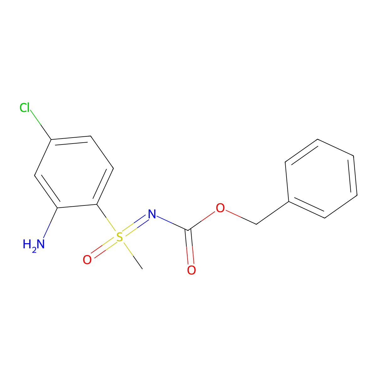 benzyl N-[(2-amino-4-chlorophenyl)(methyl)oxo-lambda6-sulfanylidene]carbamate molecular structure, CAS 2680669-16-1