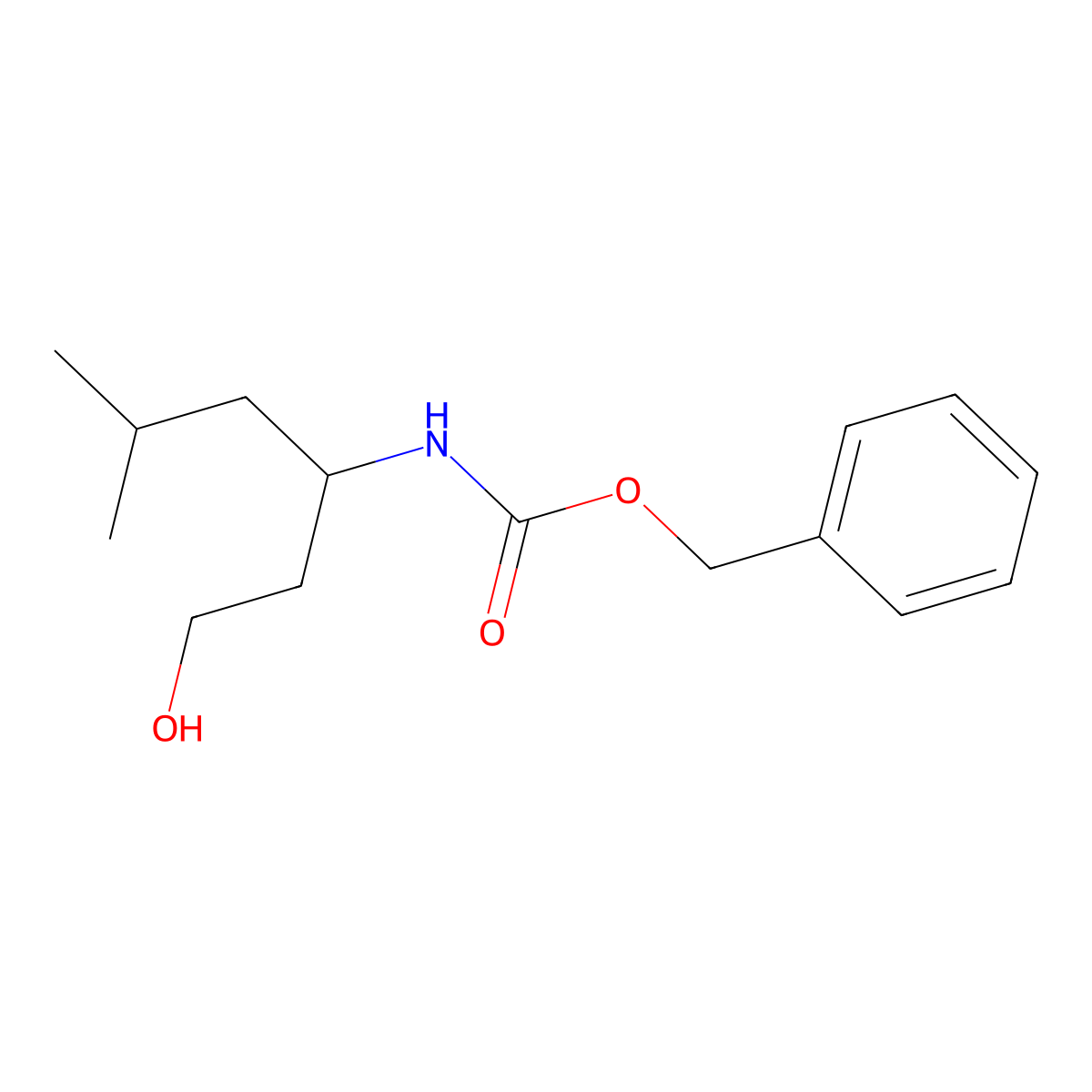 benzyl N-(1-hydroxy-5-methylhexan-3-yl)carbamate molecular structure, CAS 2680669-17-2
