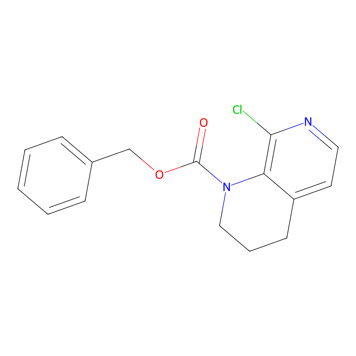 Benzyl 8-chloro-1,2,3,4-tetrahydro-1,7-naphthyridine-1-carboxylate molecular structure, CAS 2680669-22-9