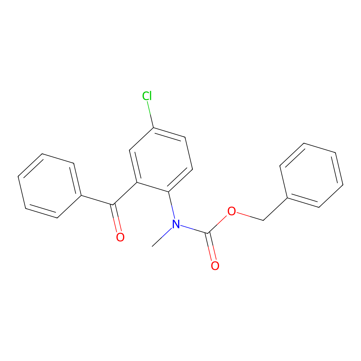 benzyl N-(2-benzoyl-4-chlorophenyl)-N-methylcarbamate molecular structure, CAS 2680669-30-9