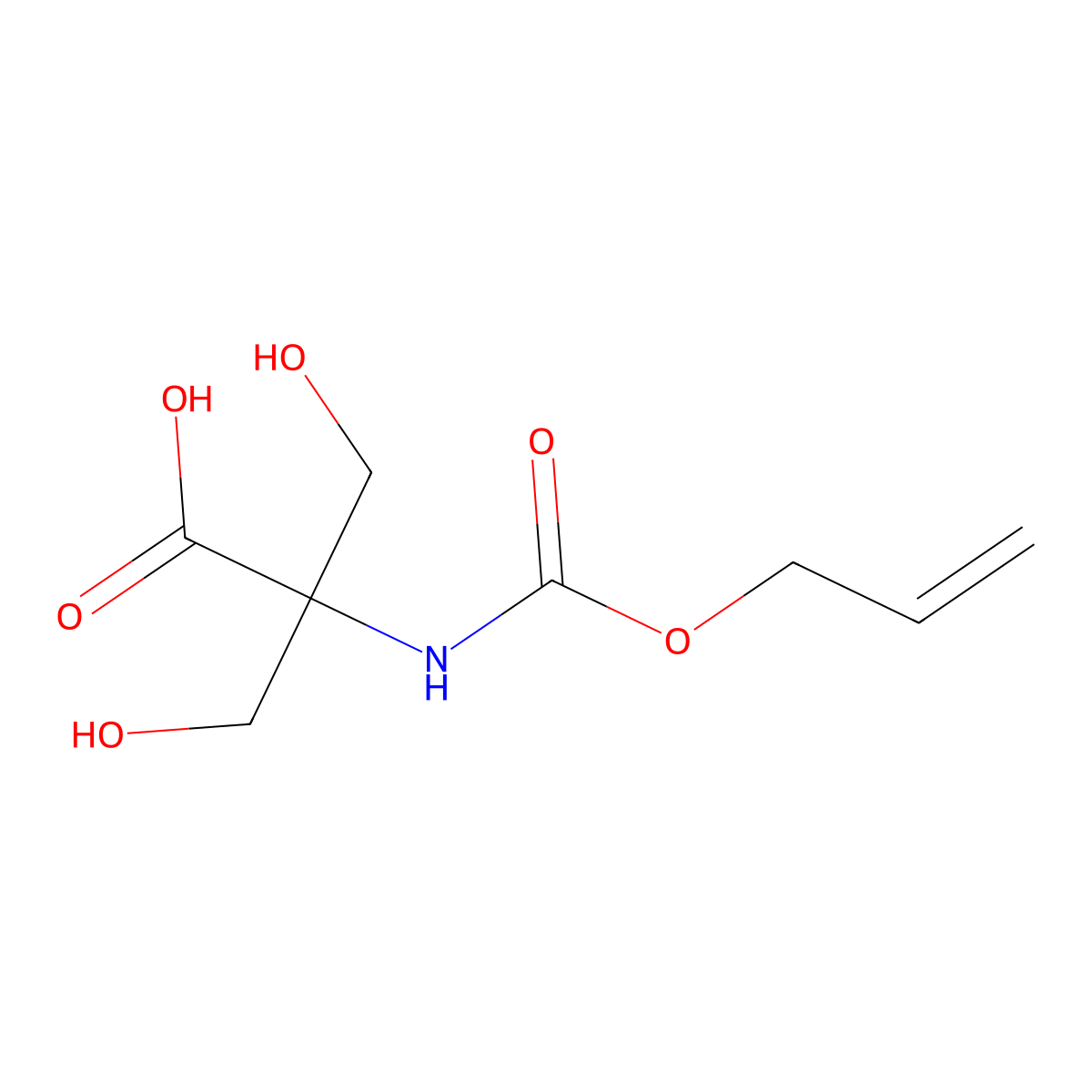 3-Hydroxy-2-(hydroxymethyl)-2-{[(prop-2-en-1-yloxy)carbonyl]amino}propanoic acid molecular structure, CAS 2680669-32-1