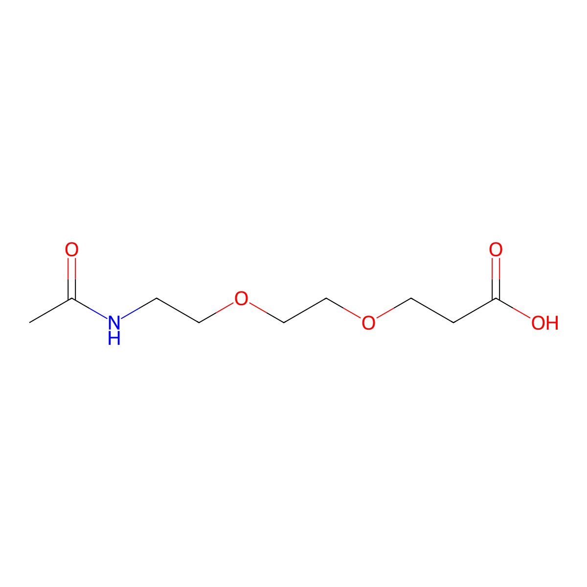 3-[2-(2-Acetamidoethoxy)ethoxy]propanoic acid molecular structure, CAS 2680669-34-3
