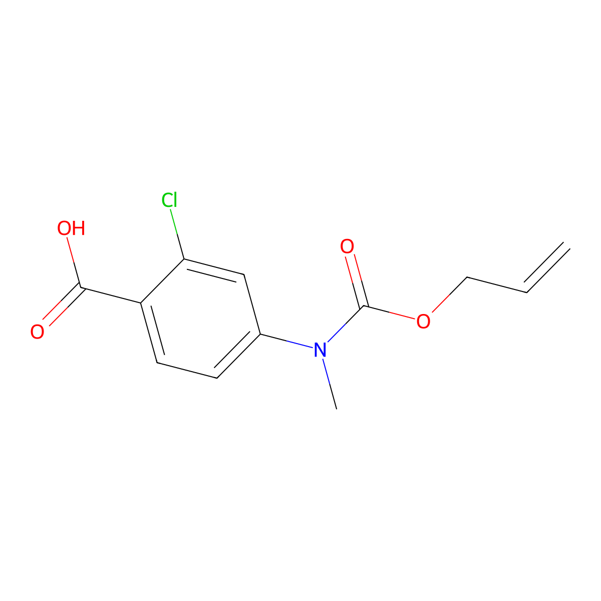2-Chloro-4-{methyl[(prop-2-en-1-yloxy)carbonyl]amino}benzoic acid molecular structure, CAS 2680669-38-7