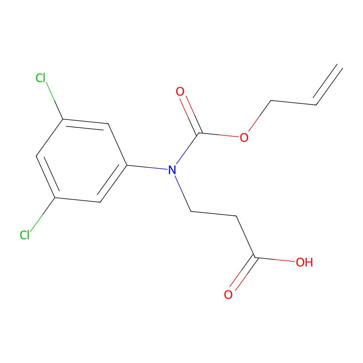 3-[(3,5-Dichlorophenyl)[(prop-2-en-1-yloxy)carbonyl]amino]propanoic acid molecular structure, CAS 2680669-42-3