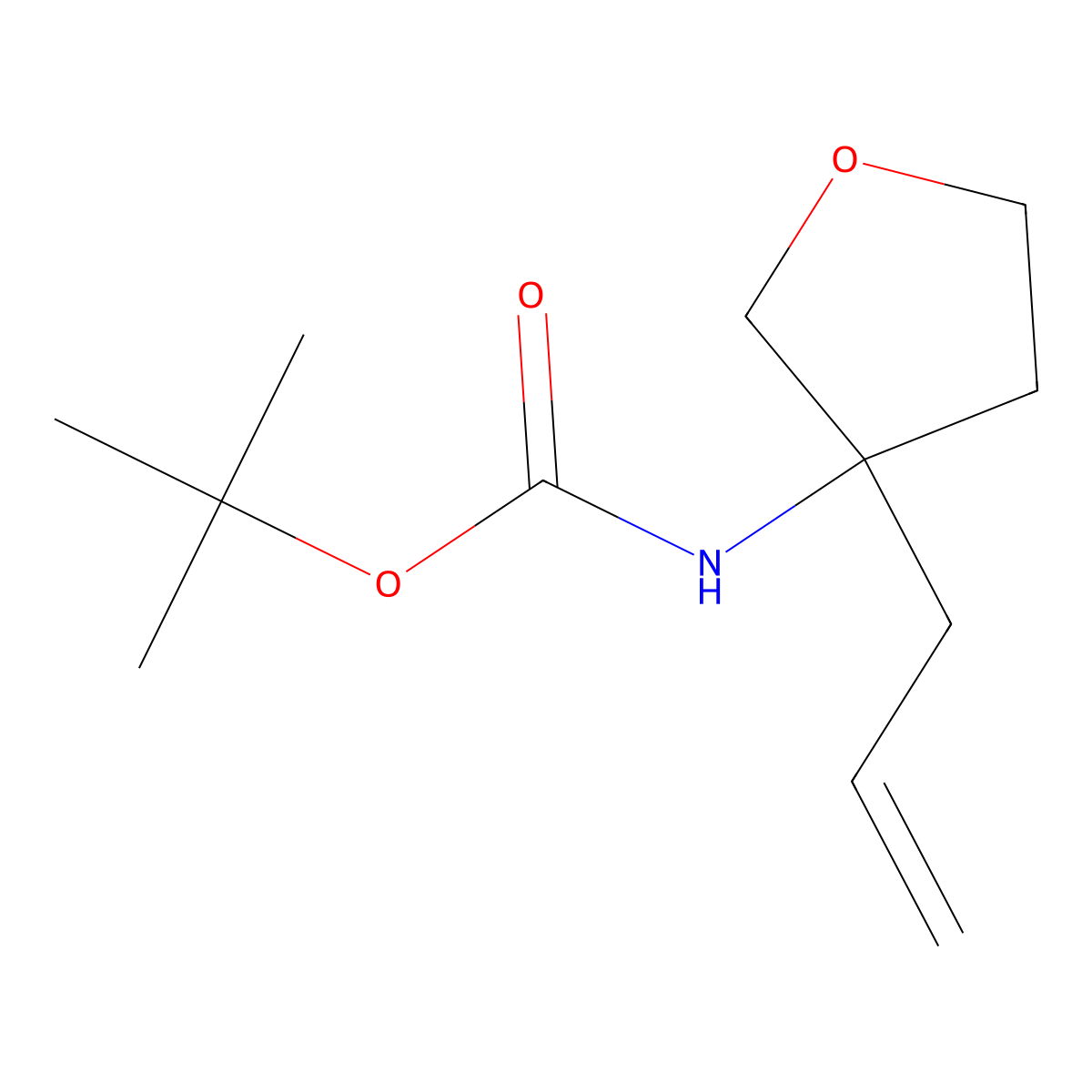 tert-butyl N-[3-(prop-2-en-1-yl)oxolan-3-yl]carbamate molecular structure, CAS 2680669-43-4