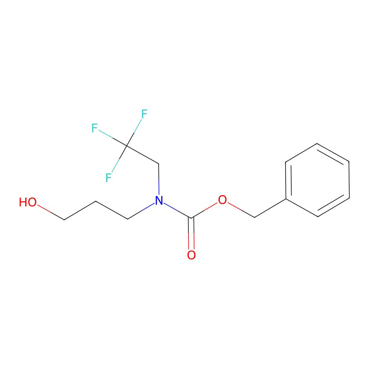 benzyl N-(3-hydroxypropyl)-N-(2,2,2-trifluoroethyl)carbamate molecular structure, CAS 2680669-47-8