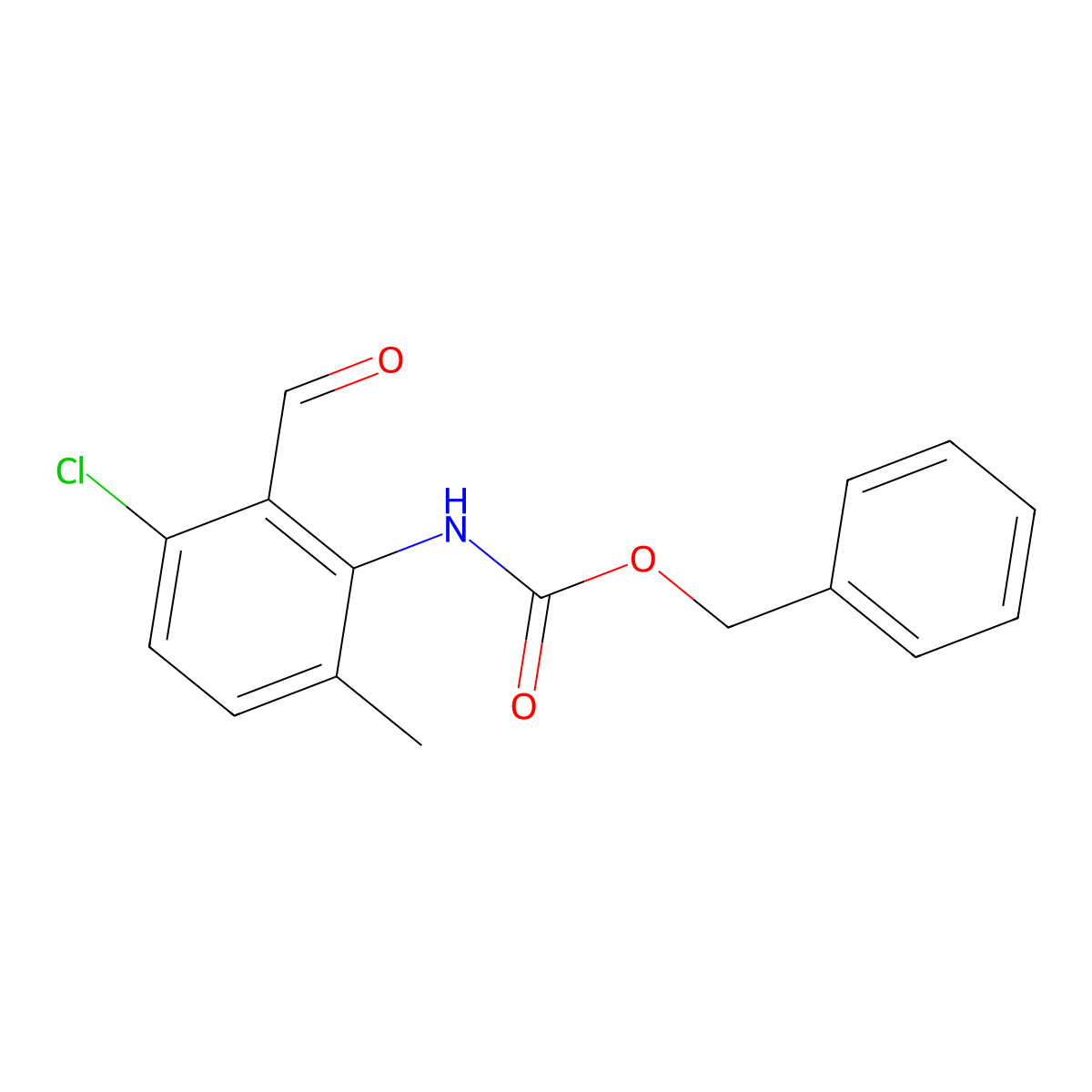 benzyl N-(3-chloro-2-formyl-6-methylphenyl)carbamate molecular structure, CAS 2680669-50-3