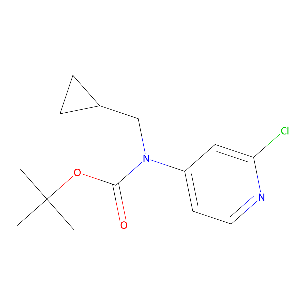 tert-butyl N-(2-chloropyridin-4-yl)-N-(cyclopropylmethyl)carbamate molecular structure, CAS 2680669-54-7