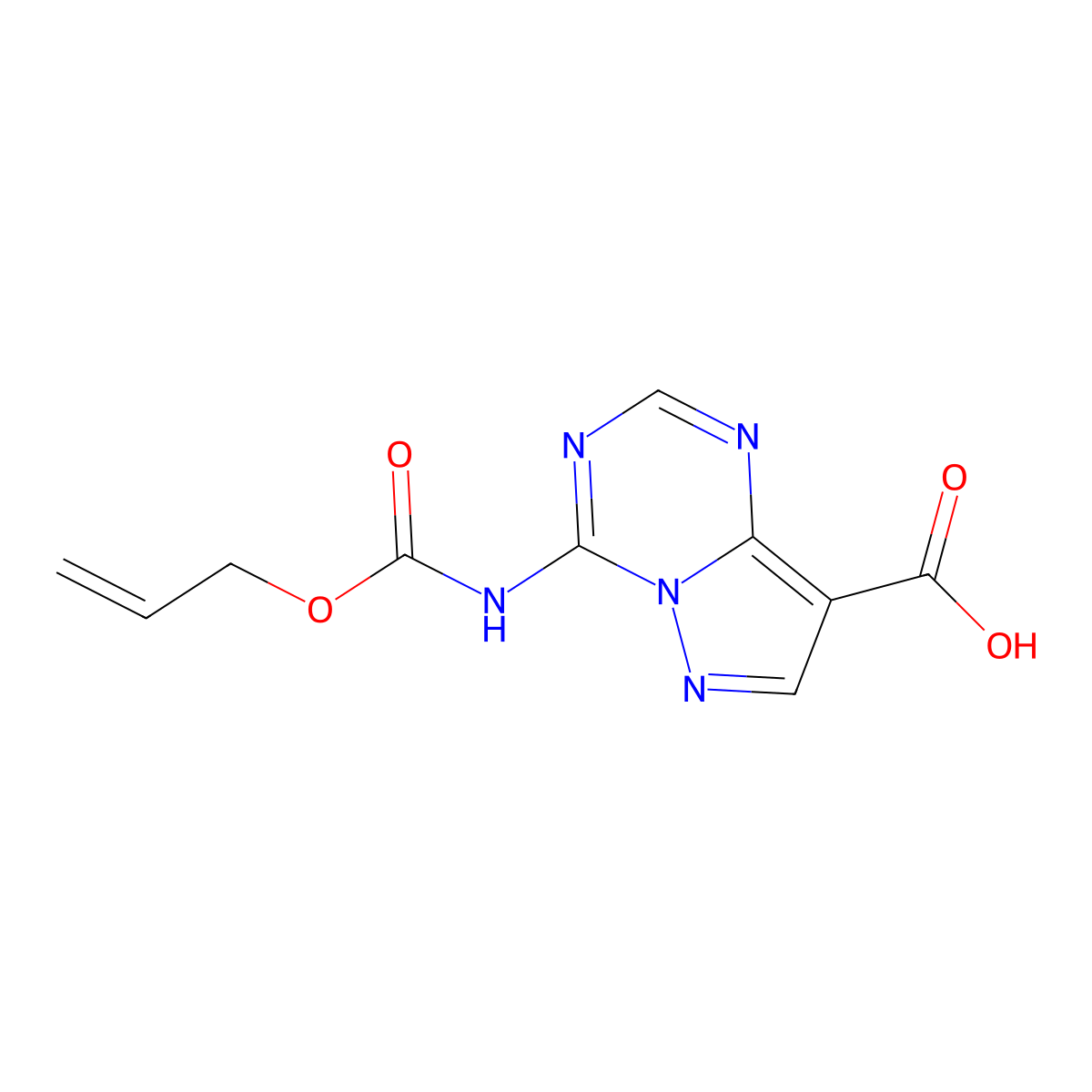 4-{[(Prop-2-en-1-yloxy)carbonyl]amino}pyrazolo[1,5-a][1,3,5]triazine-8-carboxylic acid molecular structure, CAS 2680669-57-0
