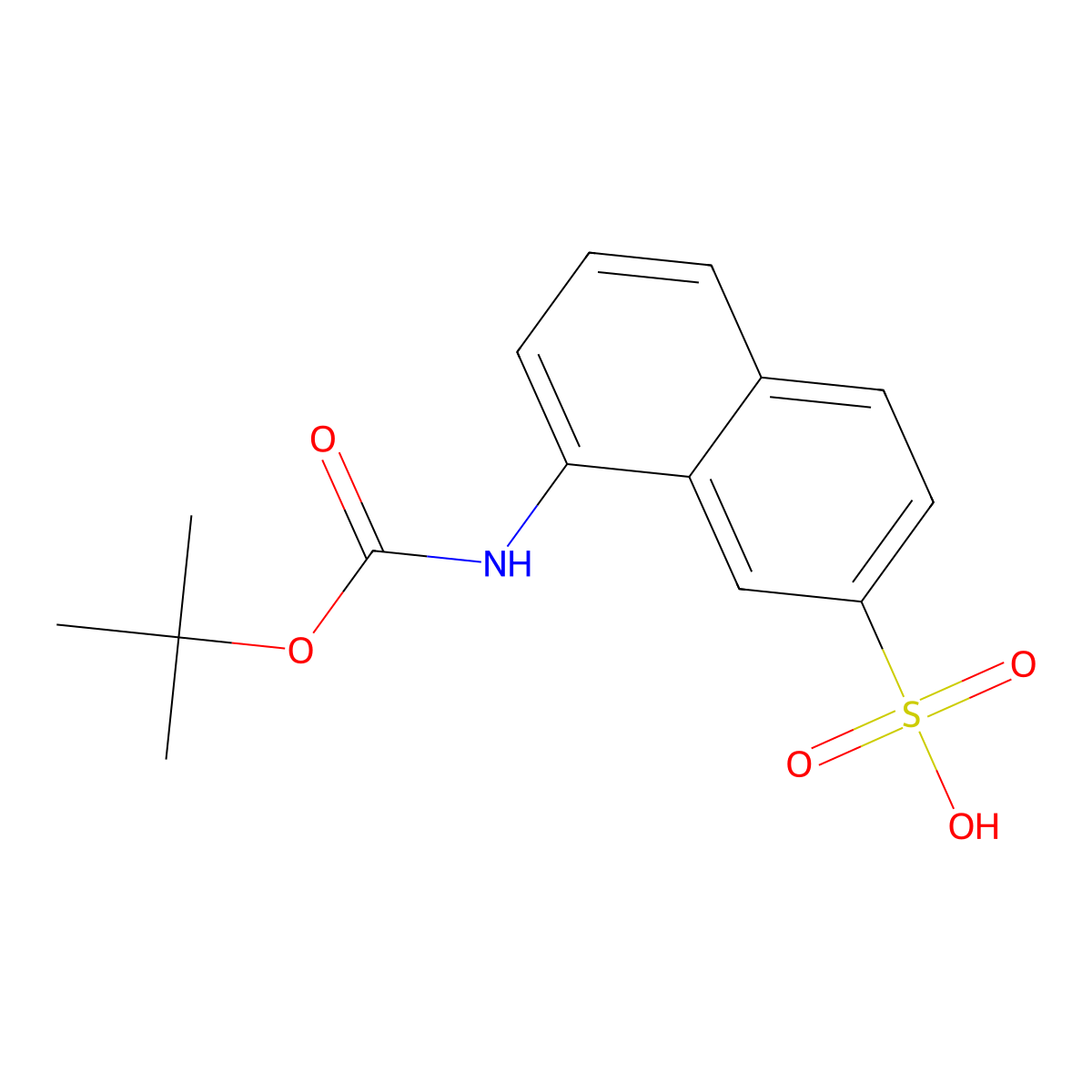 8-{[(Tert-butoxy)carbonyl]amino}naphthalene-2-sulfonic acid molecular structure, CAS 2680669-64-9