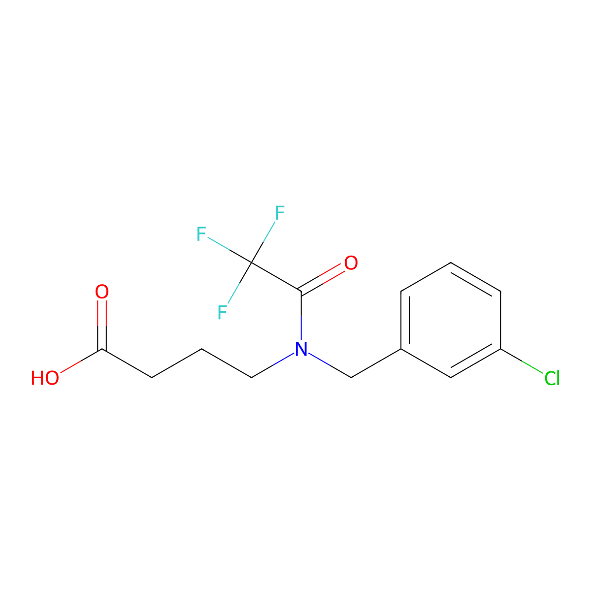 4-{N-[(3-chlorophenyl)methyl]-2,2,2-trifluoroacetamido}butanoic acid molecular structure, CAS 2680669-67-2