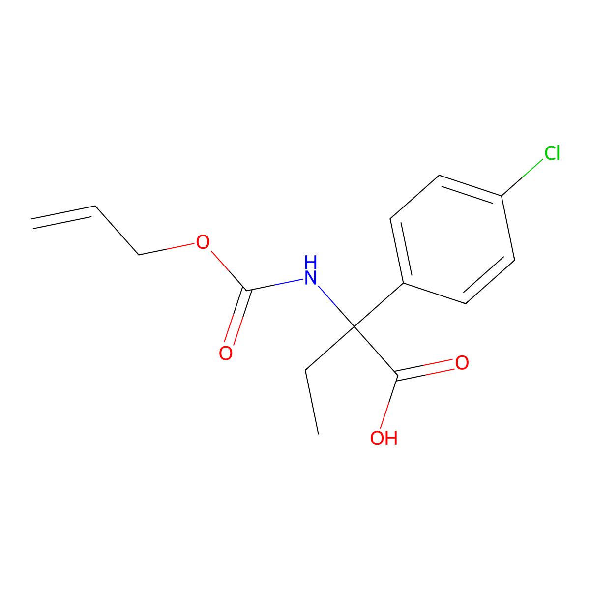 2-(4-Chlorophenyl)-2-{[(prop-2-en-1-yloxy)carbonyl]amino}butanoic acid molecular structure, CAS 2680669-68-3