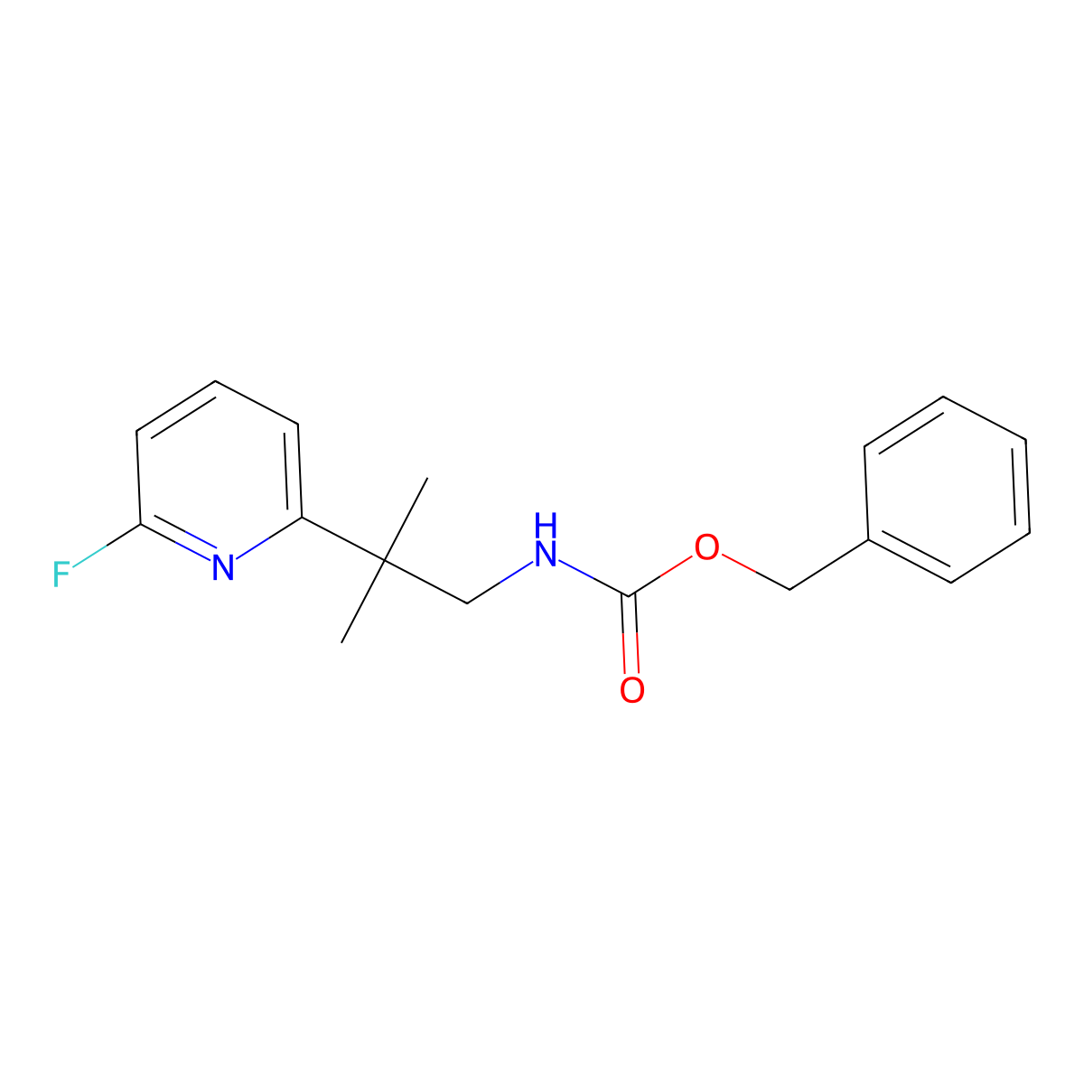 benzyl N-[2-(6-fluoropyridin-2-yl)-2-methylpropyl]carbamate molecular structure, CAS 2680669-73-0