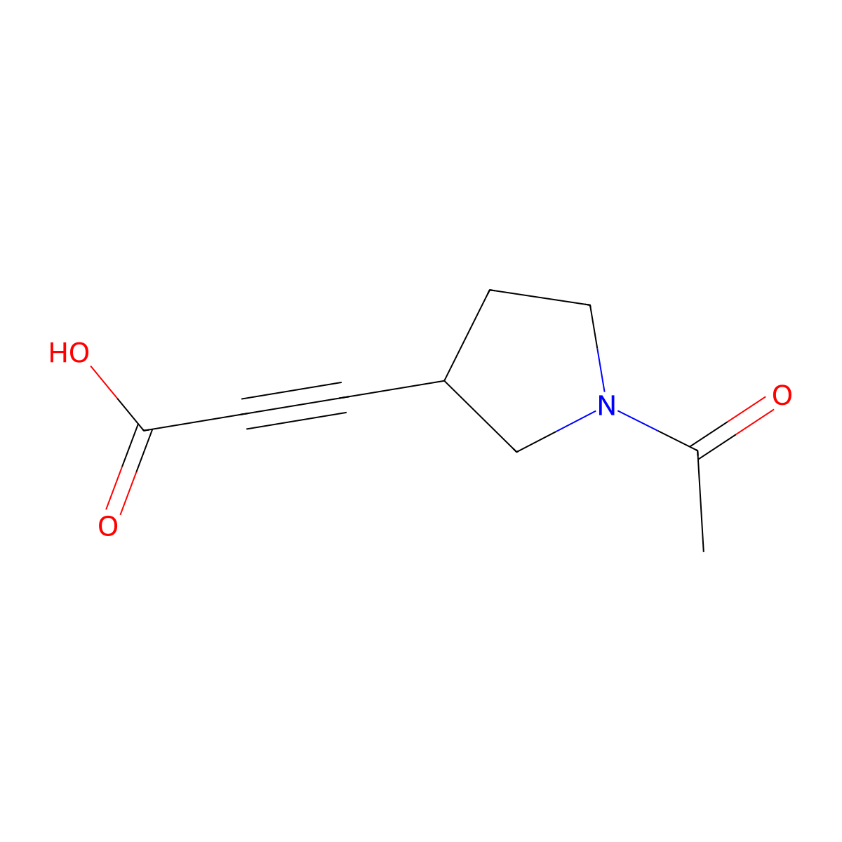 3-(1-Acetylpyrrolidin-3-yl)prop-2-ynoic acid molecular structure, CAS 2680669-76-3