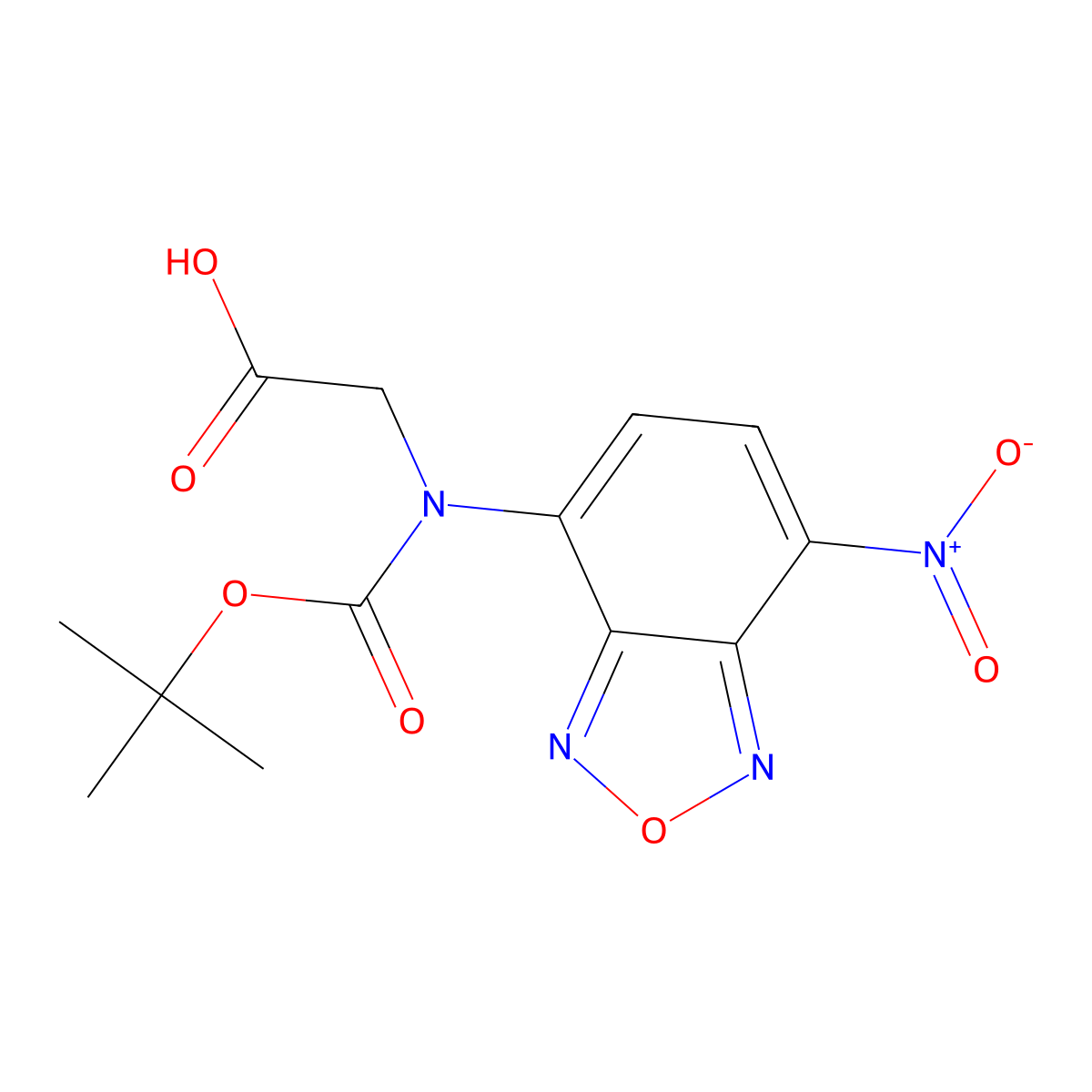 2-{[(Tert-butoxy)carbonyl](7-nitro-2,1,3-benzoxadiazol-4-yl)amino}acetic acid molecular structure, CAS 2680669-83-2