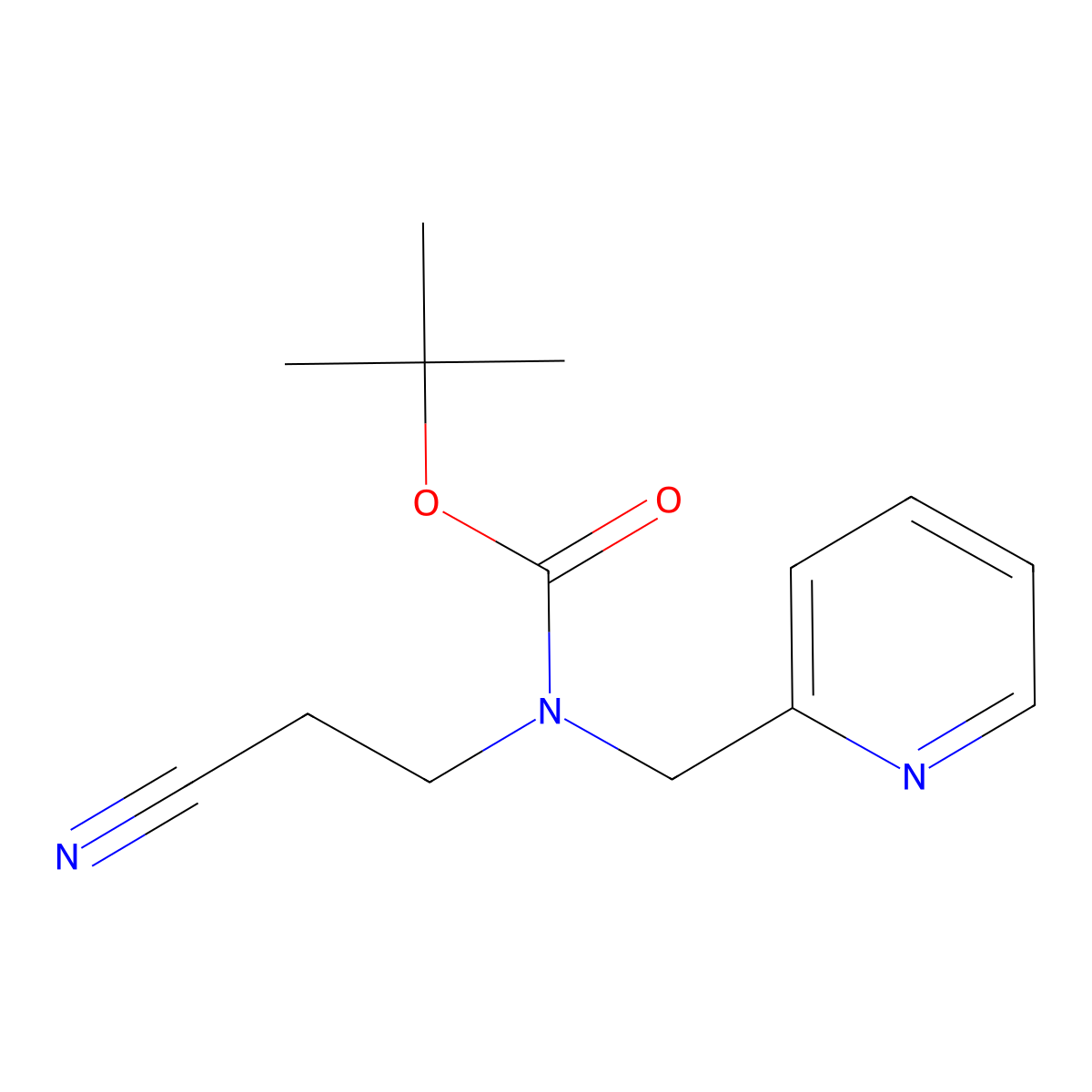 tert-butyl N-(2-cyanoethyl)-N-[(pyridin-2-yl)methyl]carbamate molecular structure, CAS 2680669-84-3