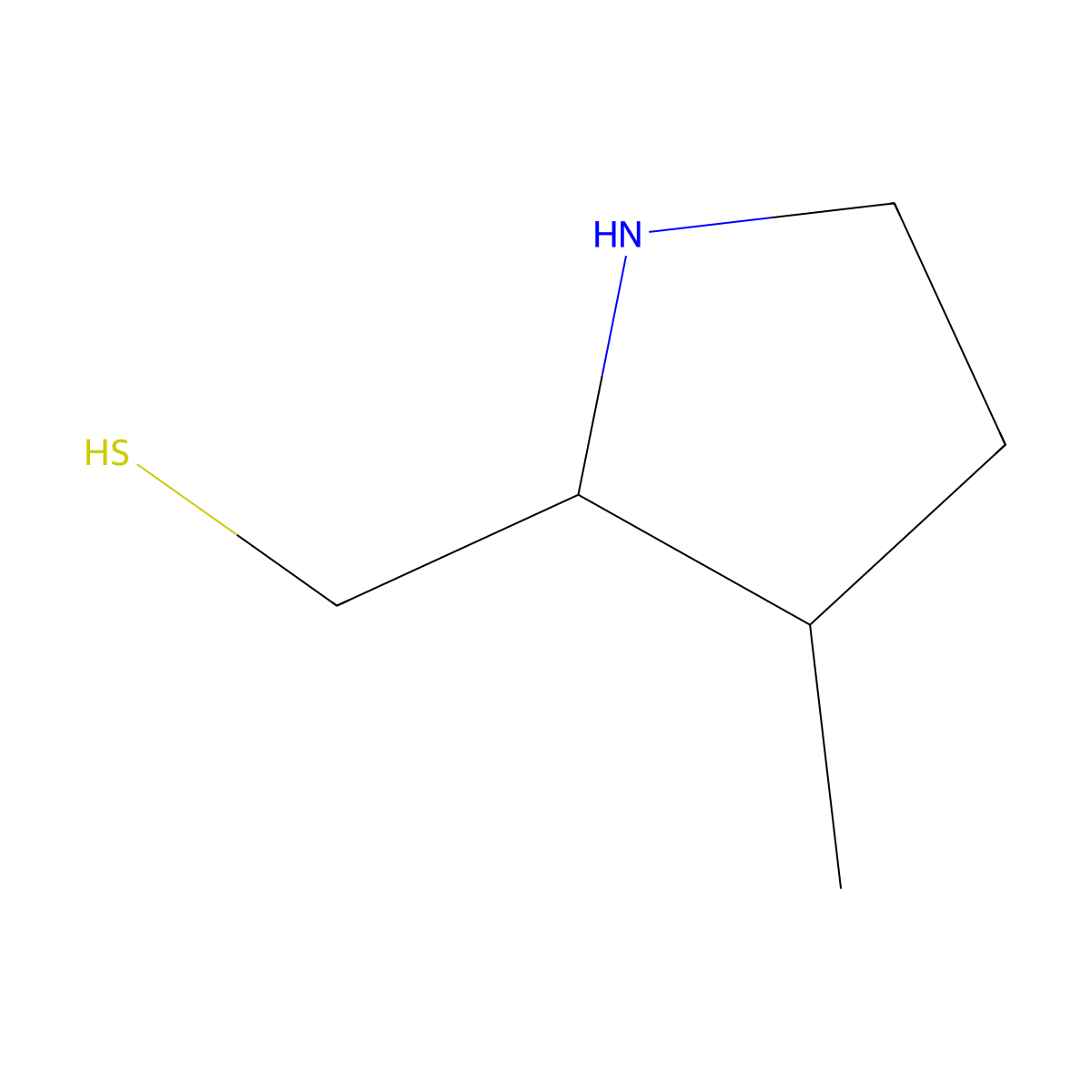 (3-Methylpyrrolidin-2-yl)methanethiol molecular structure, CAS 2680669-85-4