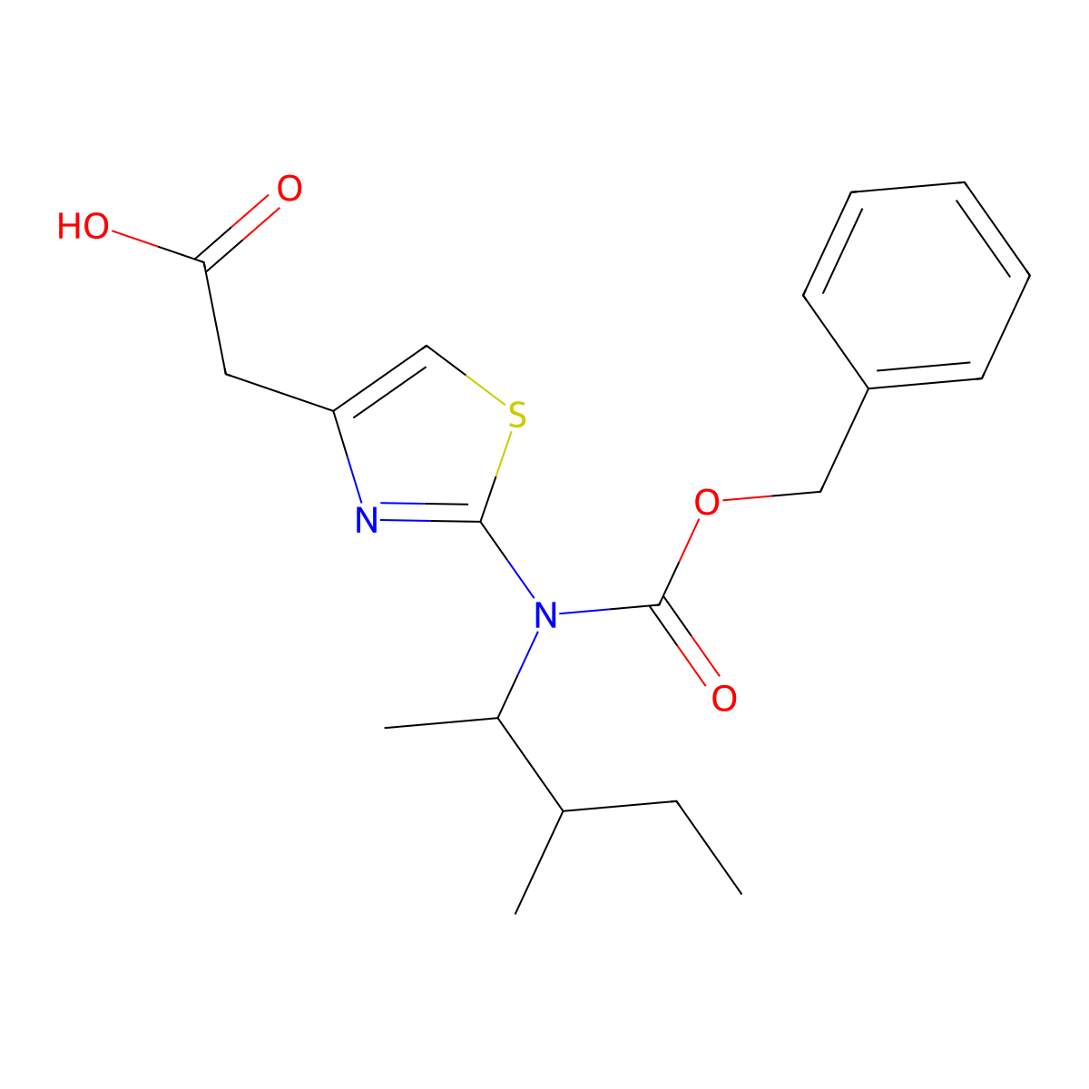 2-(2-{[(Benzyloxy)carbonyl](3-methylpentan-2-yl)amino}-1,3-thiazol-4-yl)acetic acid molecular structure, CAS 2680669-86-5