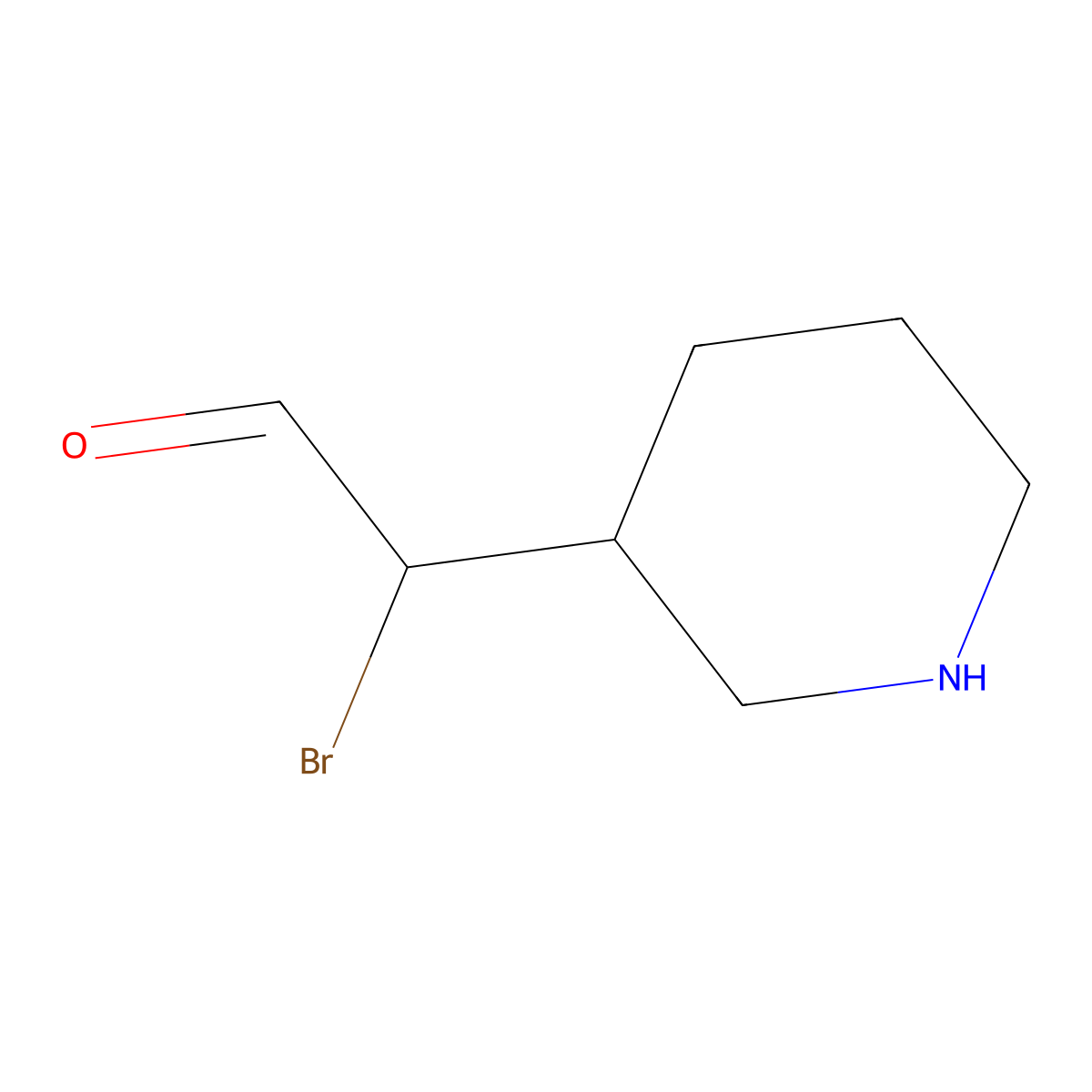 2-Bromo-2-(piperidin-3-yl)acetaldehyde molecular structure, CAS 2680669-95-6