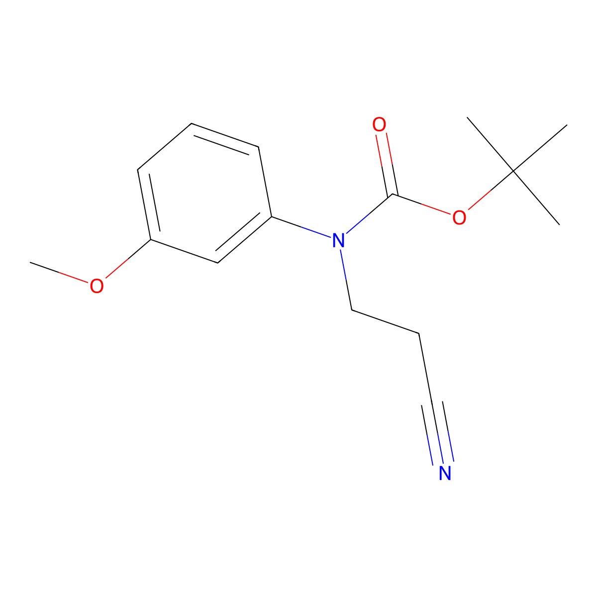tert-butyl N-(2-cyanoethyl)-N-(3-methoxyphenyl)carbamate molecular structure, CAS 2680670-01-1