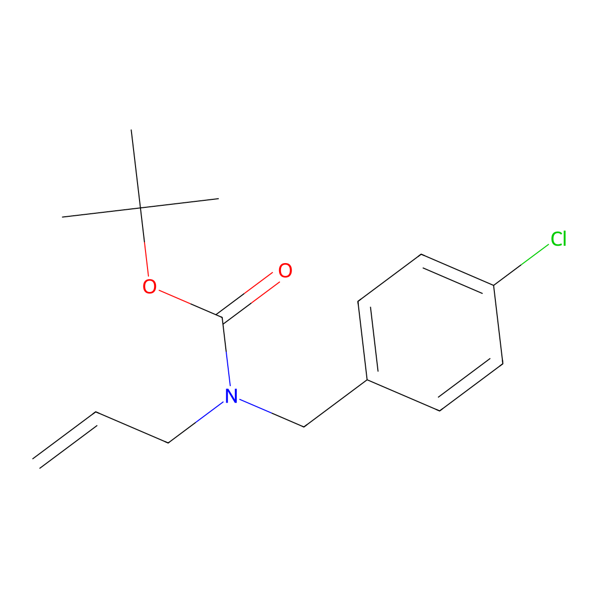 tert-butyl N-[(4-chlorophenyl)methyl]-N-(prop-2-en-1-yl)carbamate molecular structure, CAS 2680670-08-8