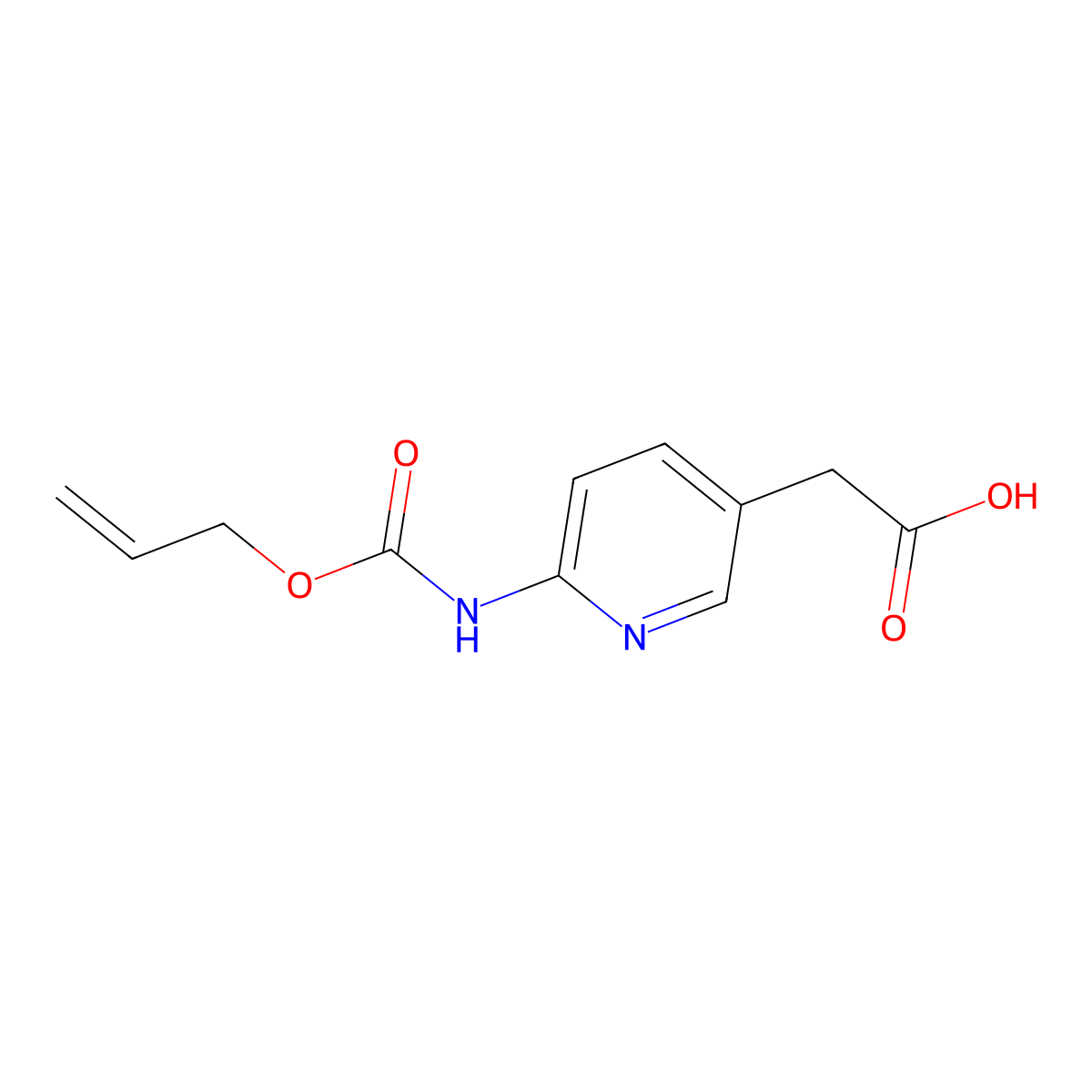 2-(6-{[(Prop-2-en-1-yloxy)carbonyl]amino}pyridin-3-yl)acetic acid molecular structure, CAS 2680670-33-9