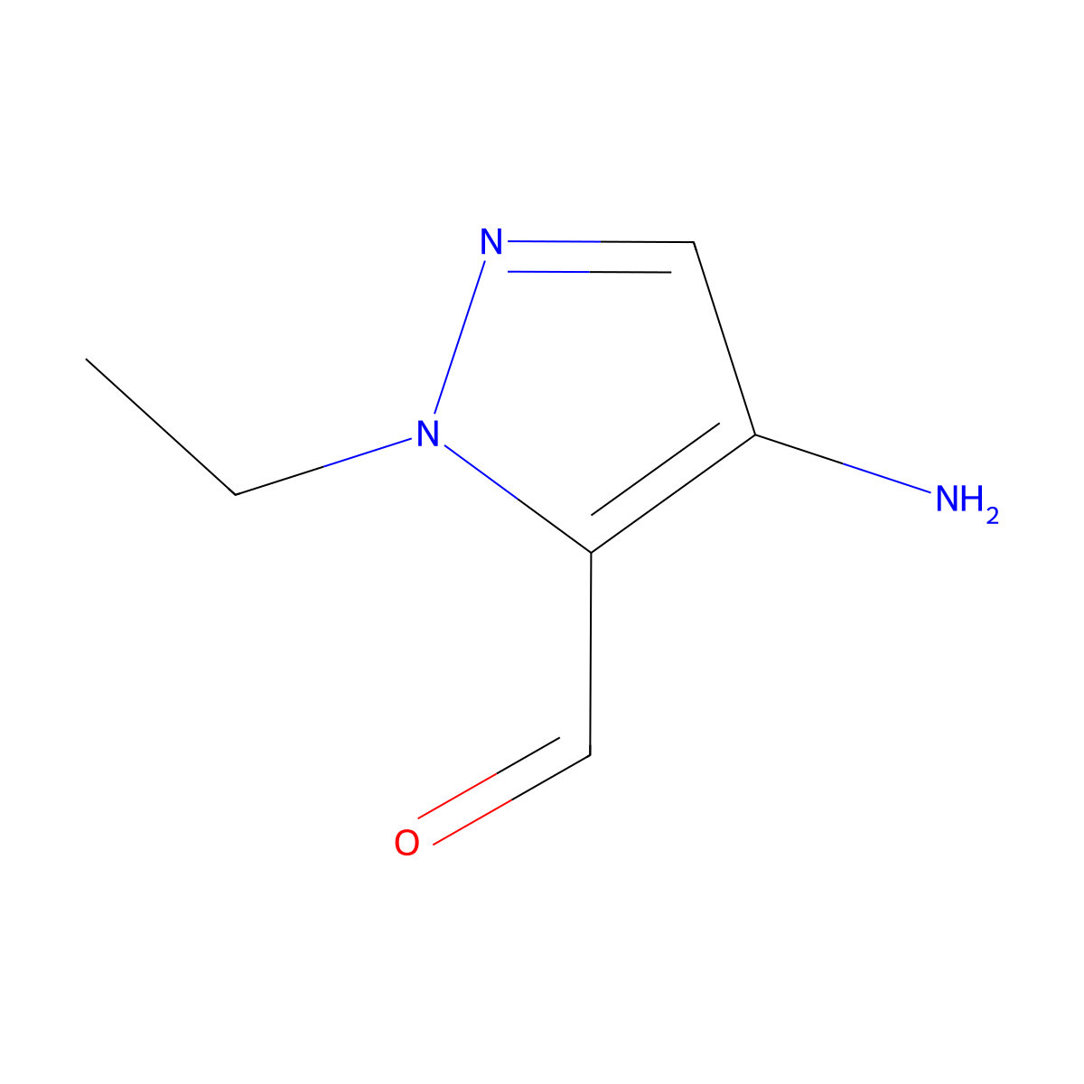 4-amino-1-ethyl-1H-pyrazole-5-carbaldehyde molecular structure, CAS 2680670-35-1