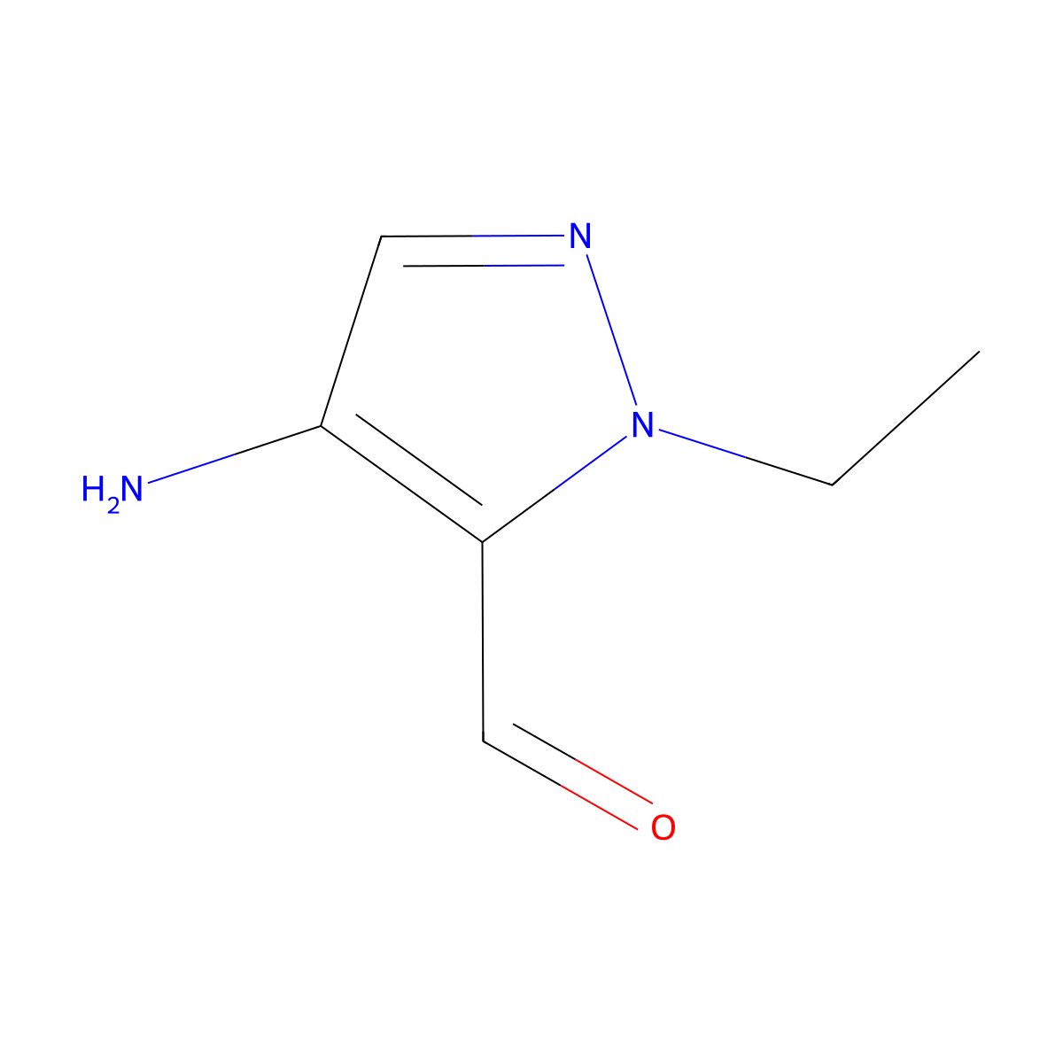 4-amino-1-ethyl-1H-pyrazole-5-carbaldehyde molecular structure, CAS 2680670-35-1