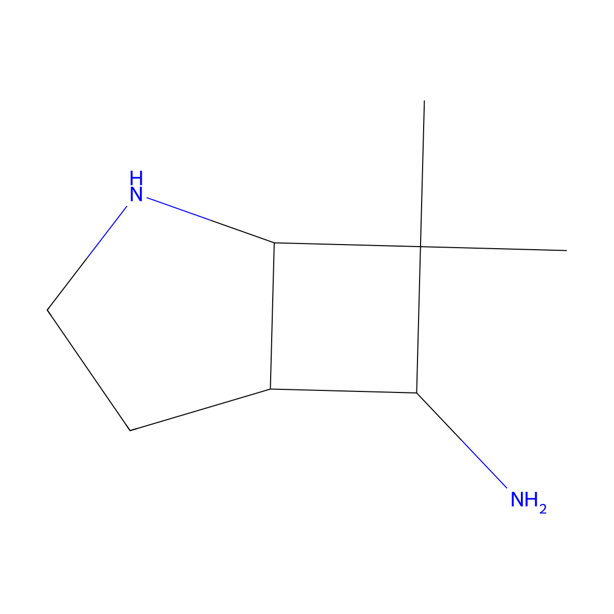 7,7-Dimethyl-2-azabicyclo[3.2.0]heptan-6-amine molecular structure, CAS 2680670-36-2