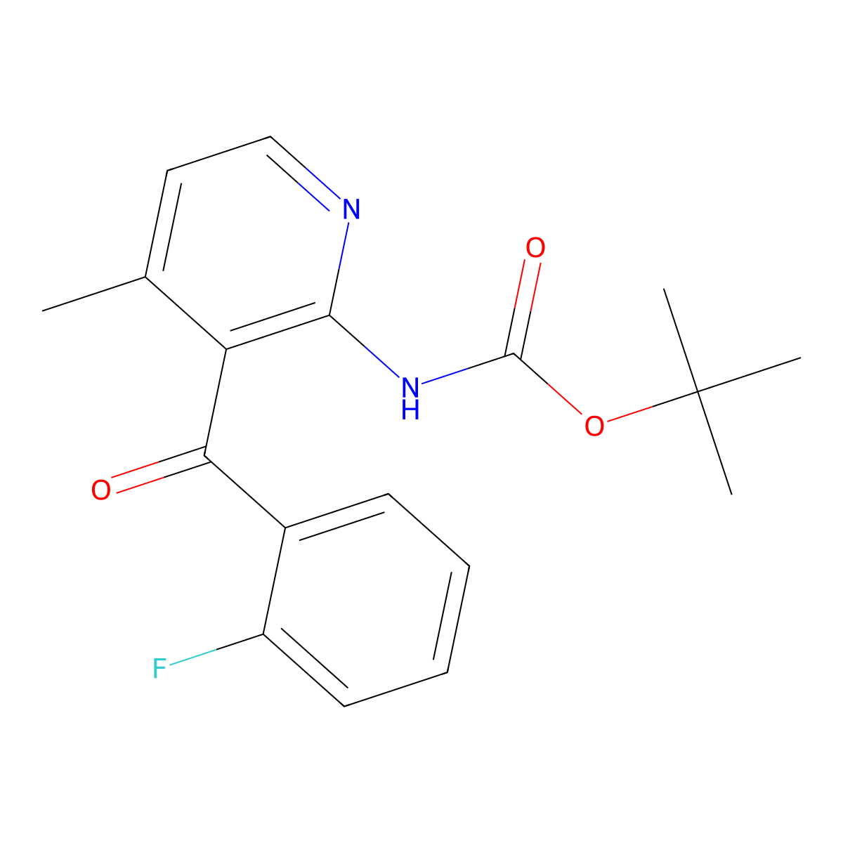 tert-butyl N-[3-(2-fluorobenzoyl)-4-methylpyridin-2-yl]carbamate molecular structure, CAS 2680670-52-2