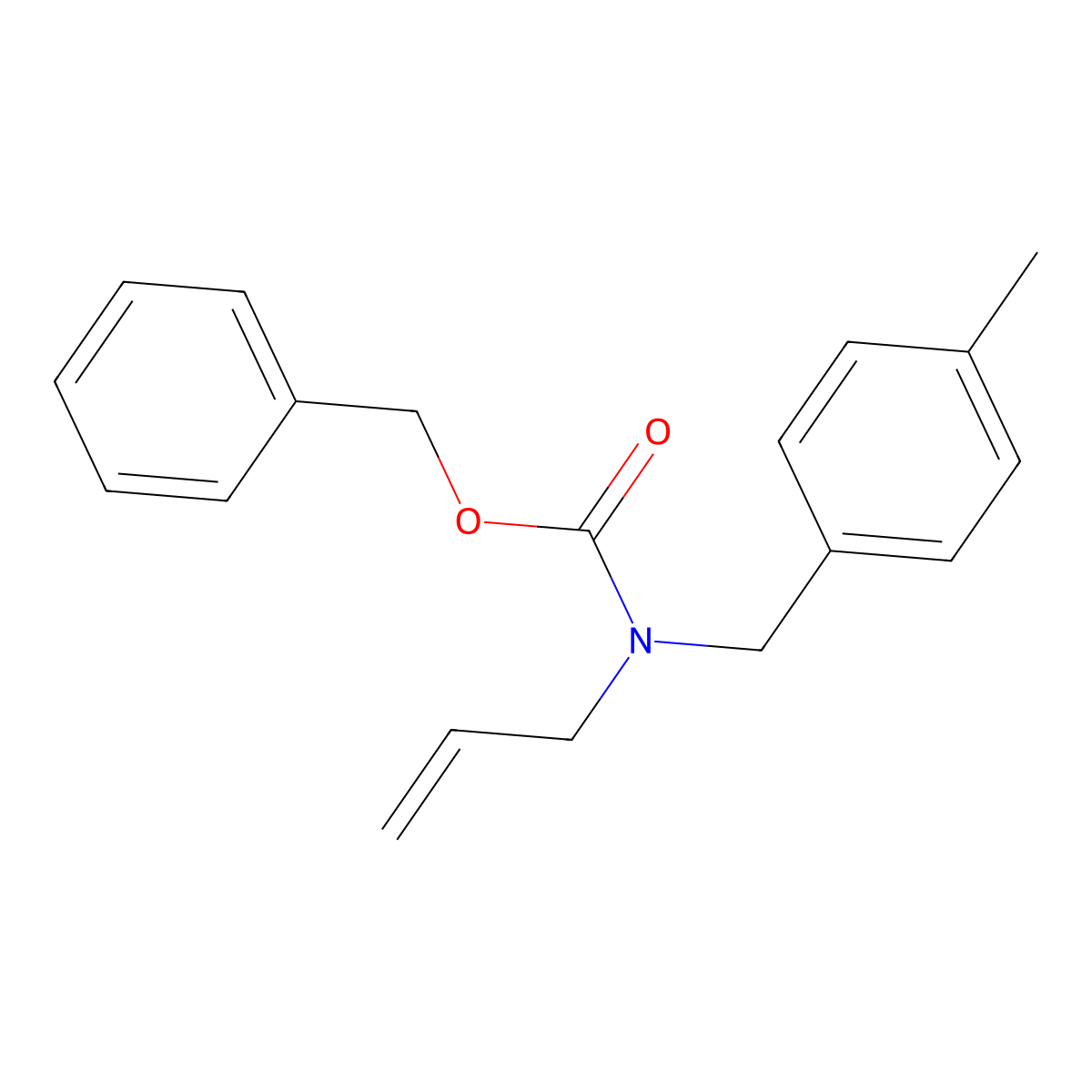 benzyl N-[(4-methylphenyl)methyl]-N-(prop-2-en-1-yl)carbamate molecular structure, CAS 2680670-63-5