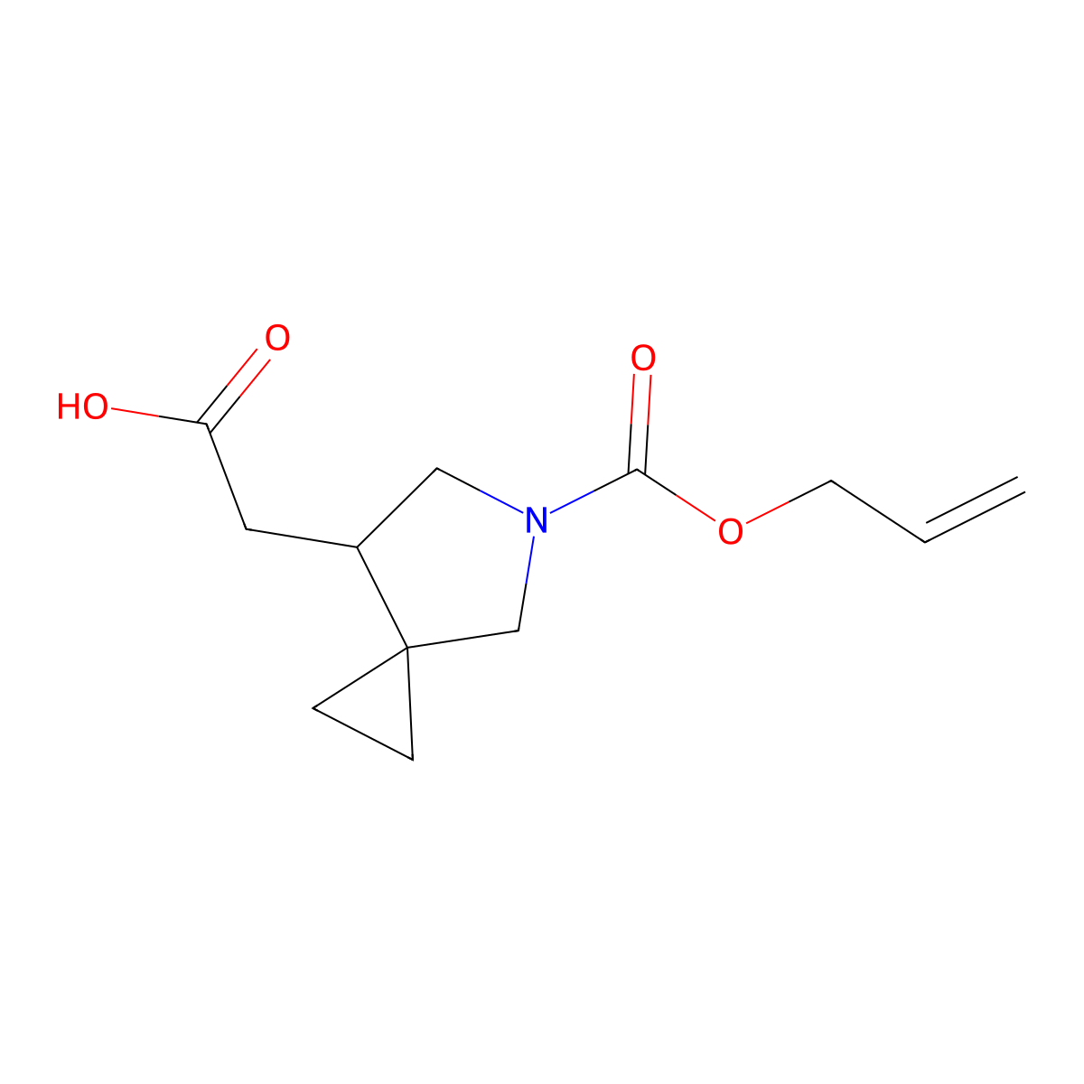 2-{5-[(Prop-2-en-1-yloxy)carbonyl]-5-azaspiro[2.4]heptan-7-yl}acetic acid molecular structure, CAS 2680670-65-7