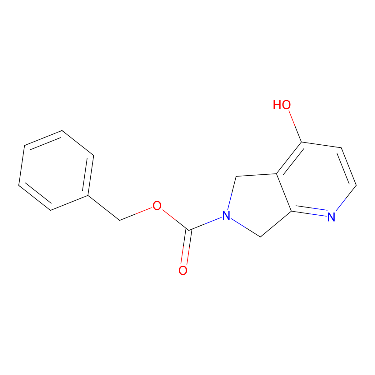 benzyl 4-hydroxy-5H,6H,7H-pyrrolo[3,4-b]pyridine-6-carboxylate molecular structure, CAS 2680670-66-8