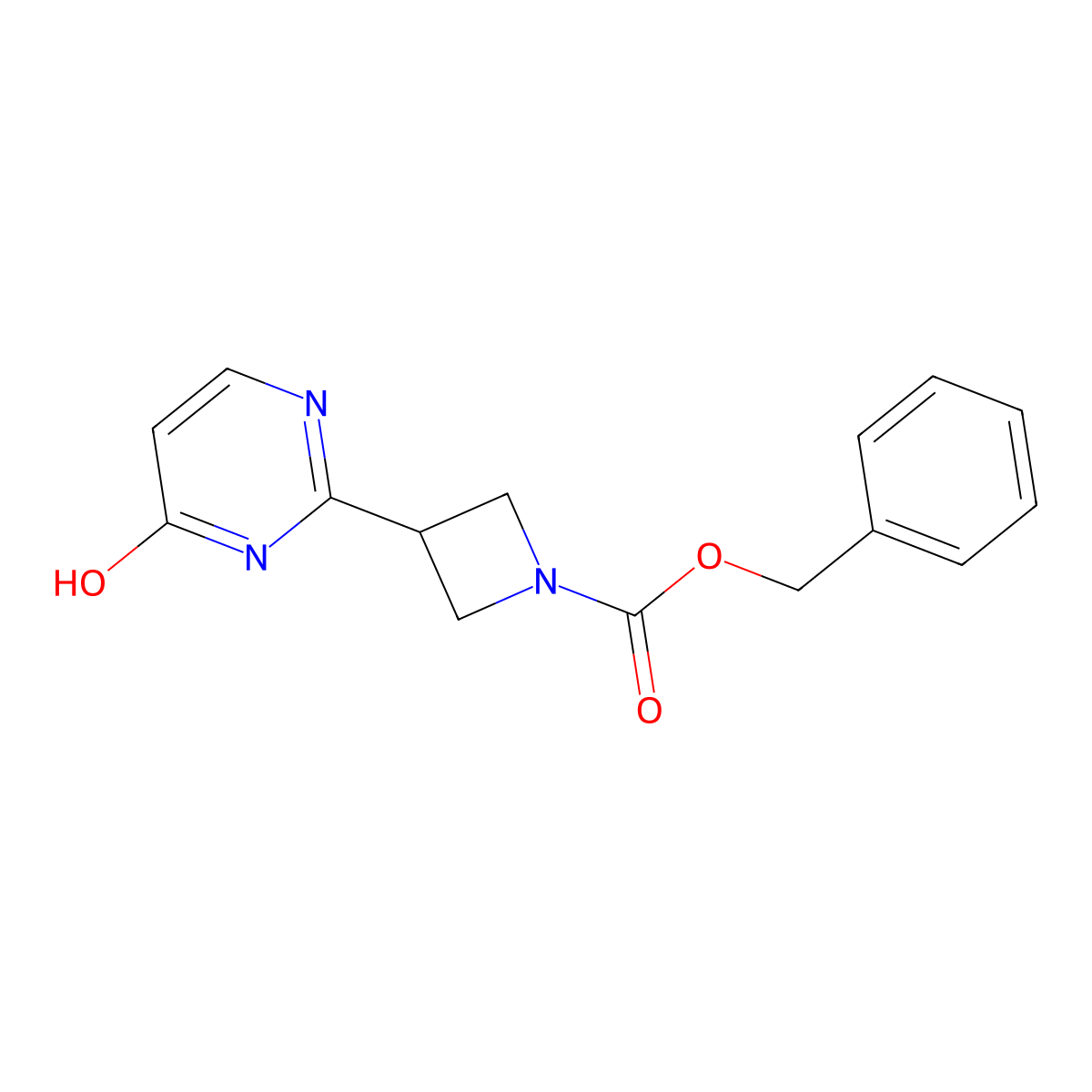 Benzyl 3-(4-hydroxypyrimidin-2-yl)azetidine-1-carboxylate molecular structure, CAS 2680670-67-9
