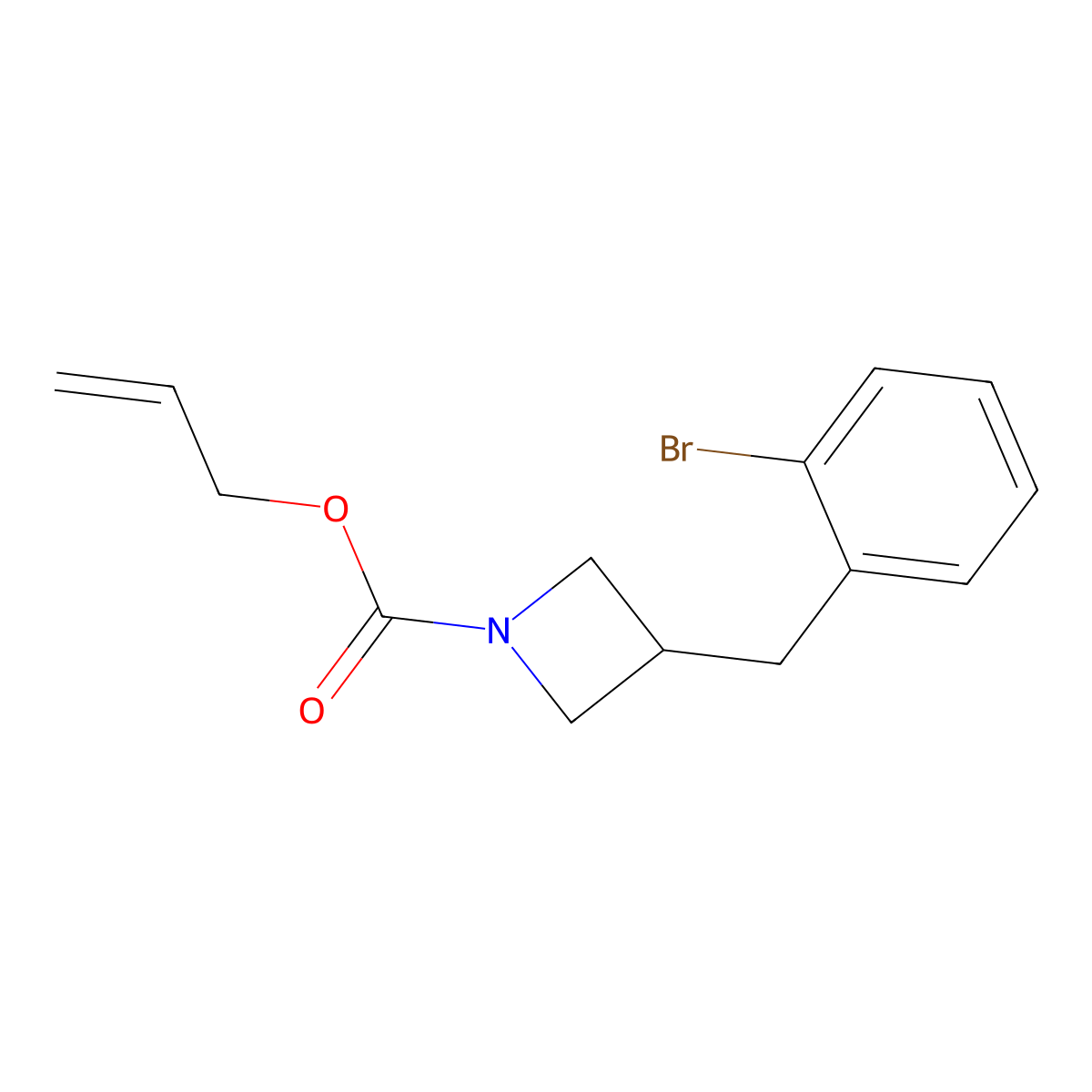 Prop-2-en-1-yl 3-[(2-bromophenyl)methyl]azetidine-1-carboxylate molecular structure, CAS 2680670-68-0