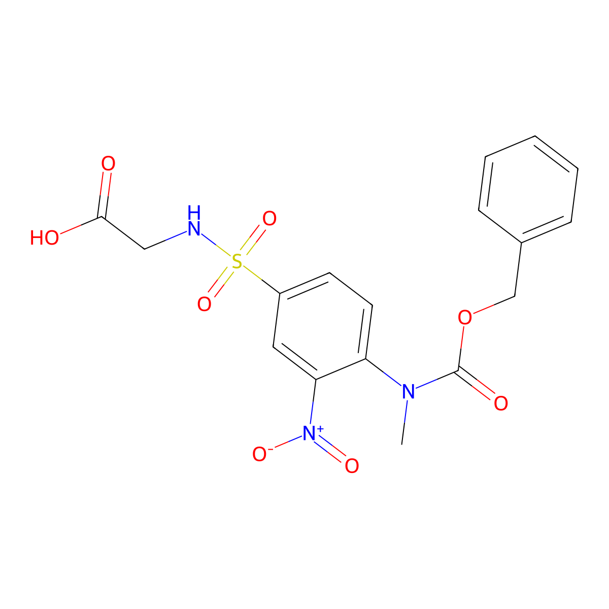 2-(4-{[(Benzyloxy)carbonyl](methyl)amino}-3-nitrobenzenesulfonamido)acetic acid molecular structure, CAS 2680670-70-4
