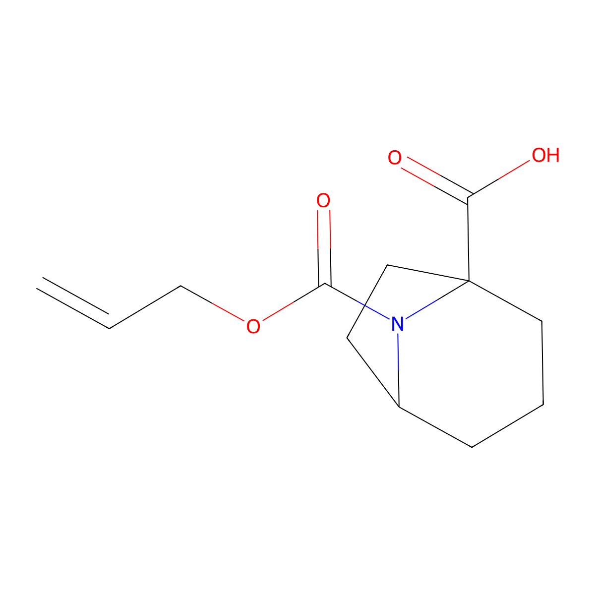 8-[(Prop-2-en-1-yloxy)carbonyl]-8-azabicyclo[3.2.1]octane-1-carboxylic acid molecular structure, CAS 2680670-71-5