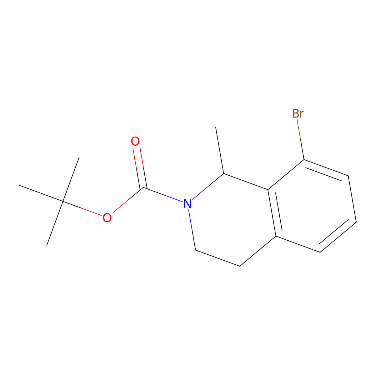 Tert-butyl 8-bromo-1-methyl-1,2,3,4-tetrahydroisoquinoline-2-carboxylate molecular structure, CAS 2680670-73-7