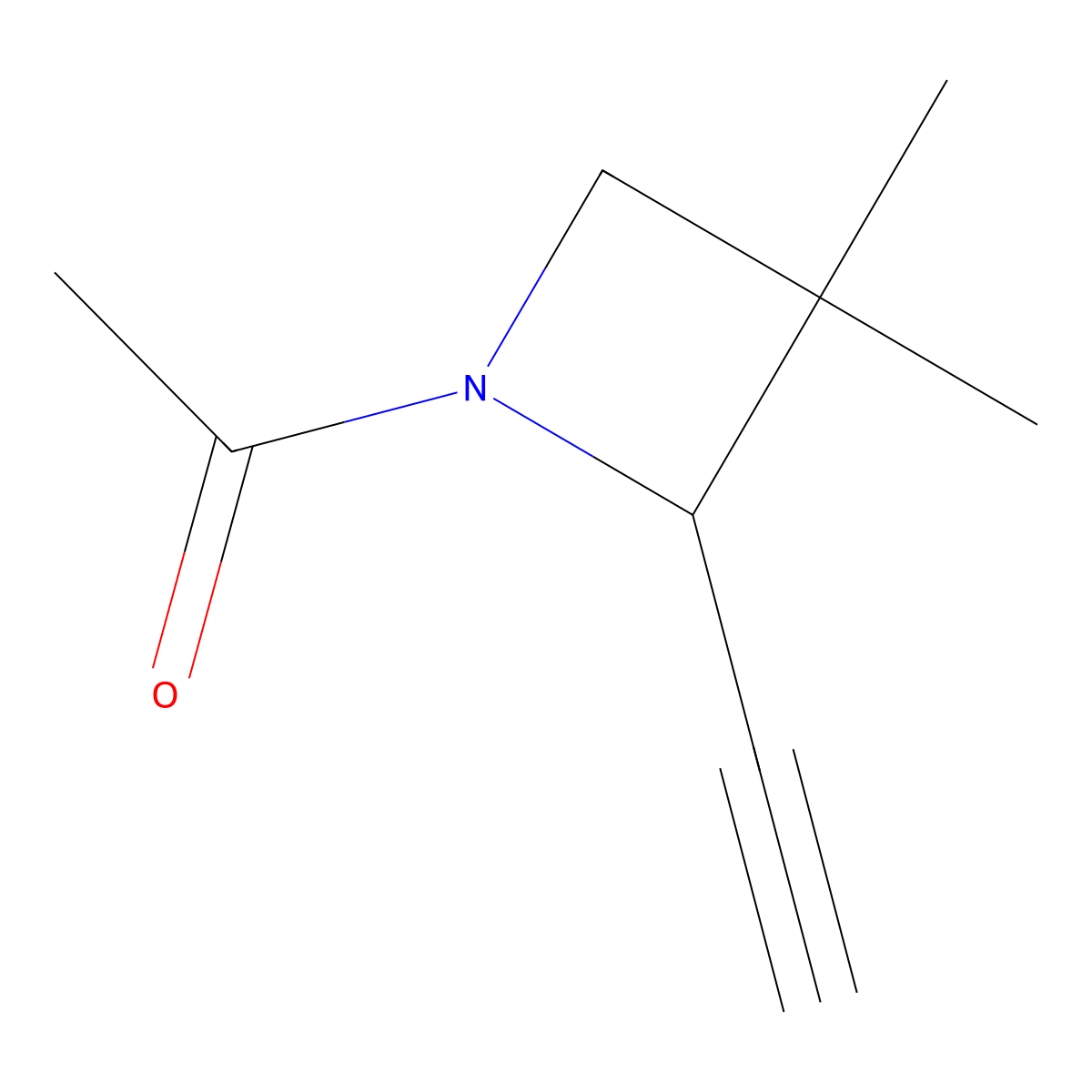 1-(2-Ethynyl-3,3-dimethylazetidin-1-yl)ethan-1-one molecular structure, CAS 2680670-74-8