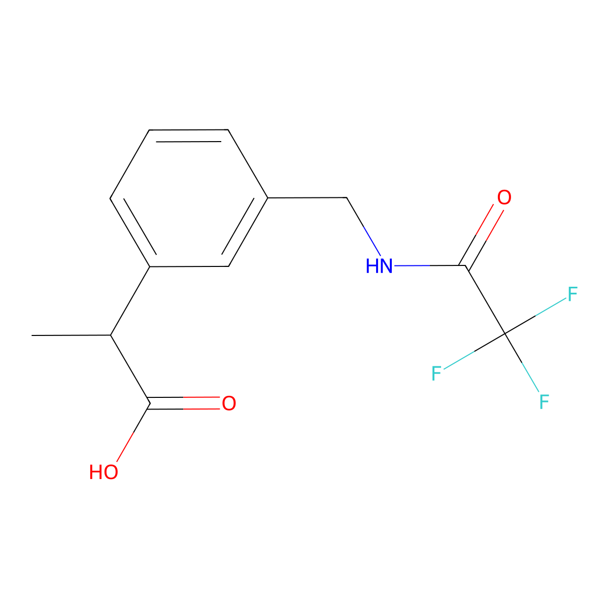 2-{3-[(2,2,2-Trifluoroacetamido)methyl]phenyl}propanoic acid molecular structure, CAS 2680670-82-8
