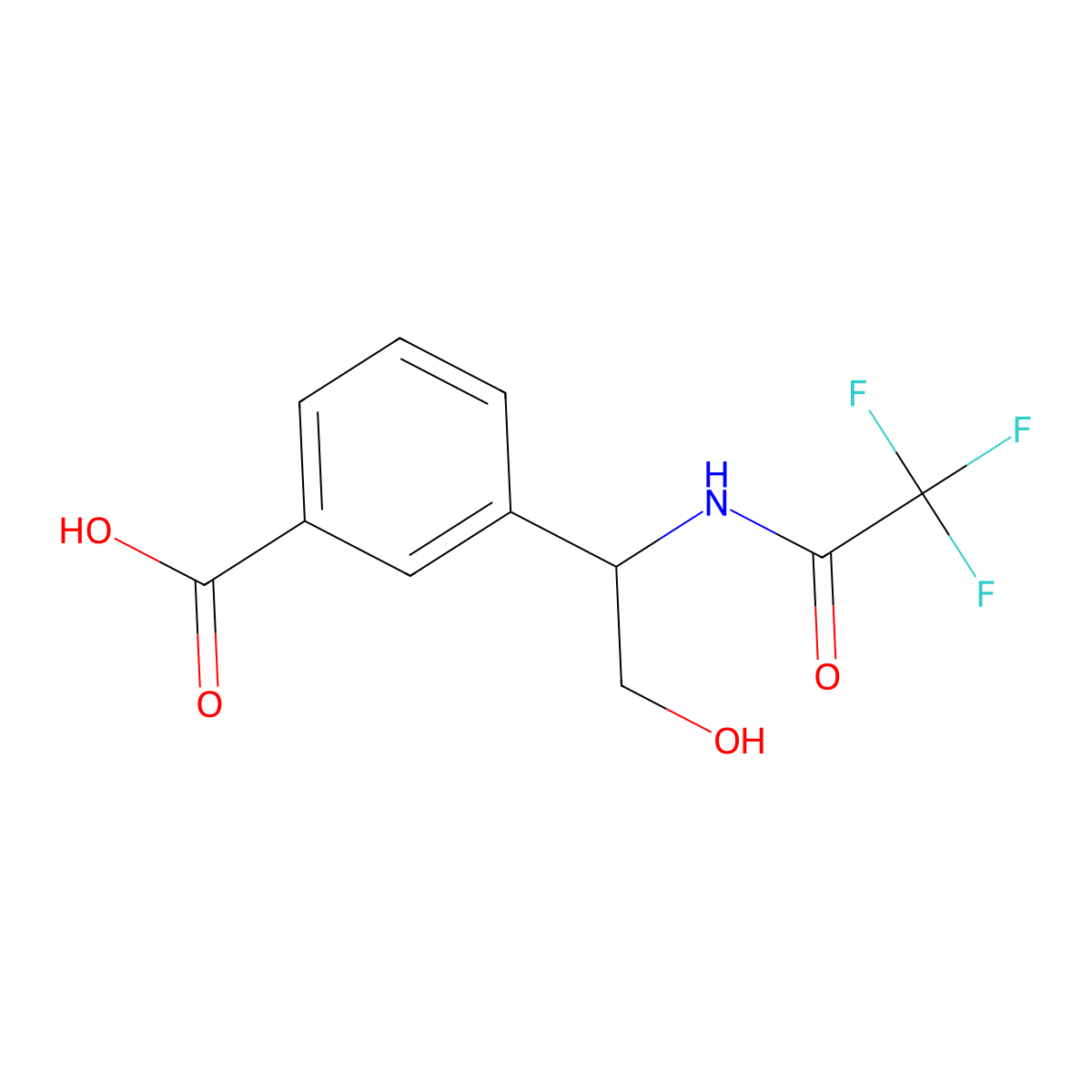 3-[2-Hydroxy-1-(2,2,2-trifluoroacetamido)ethyl]benzoic acid molecular structure, CAS 2680670-84-0