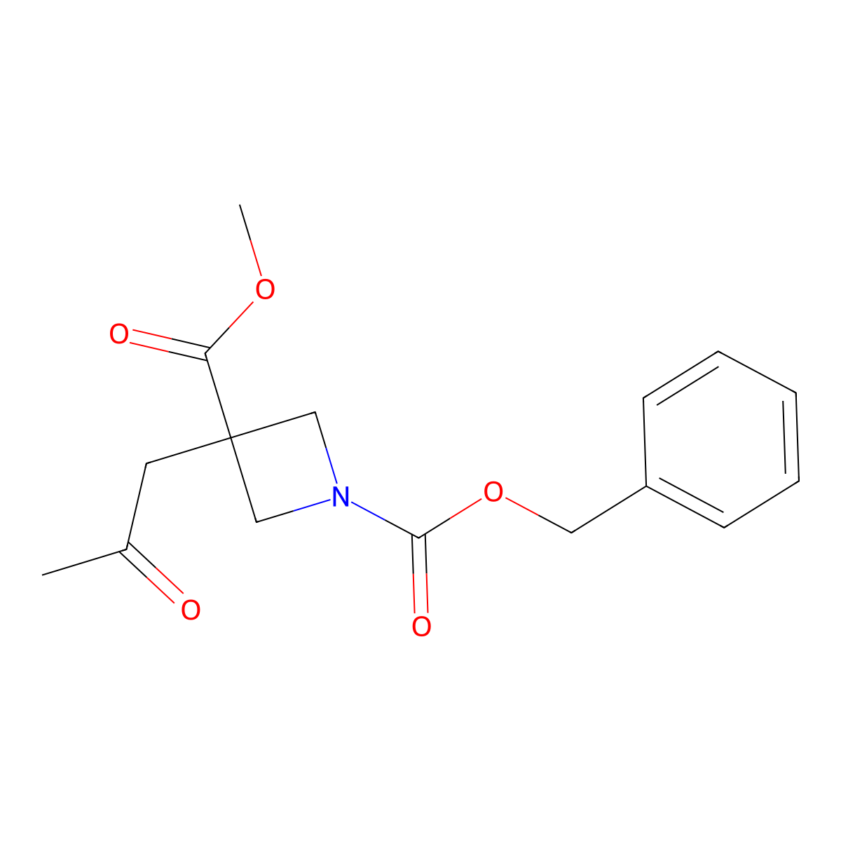 1-Benzyl 3-methyl 3-(2-oxopropyl)azetidine-1,3-dicarboxylate molecular structure, CAS 2680670-85-1