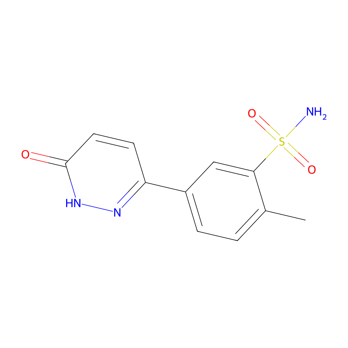 2-Methyl-5-(6-oxo-1,6-dihydropyridazin-3-yl)benzene-1-sulfonamide molecular structure, CAS 2680670-92-0