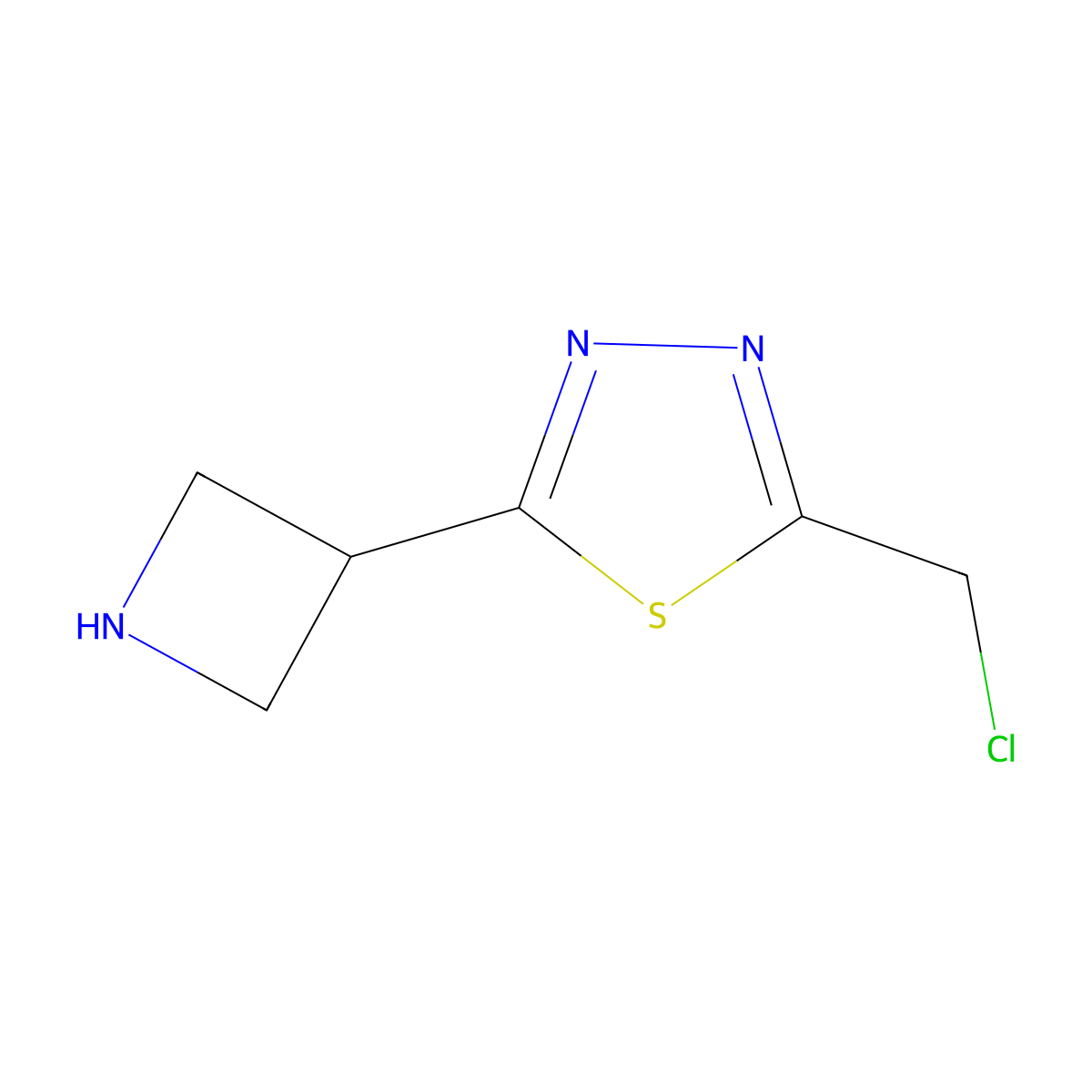 2-(Azetidin-3-yl)-5-(chloromethyl)-1,3,4-thiadiazole molecular structure, CAS 2680670-96-4