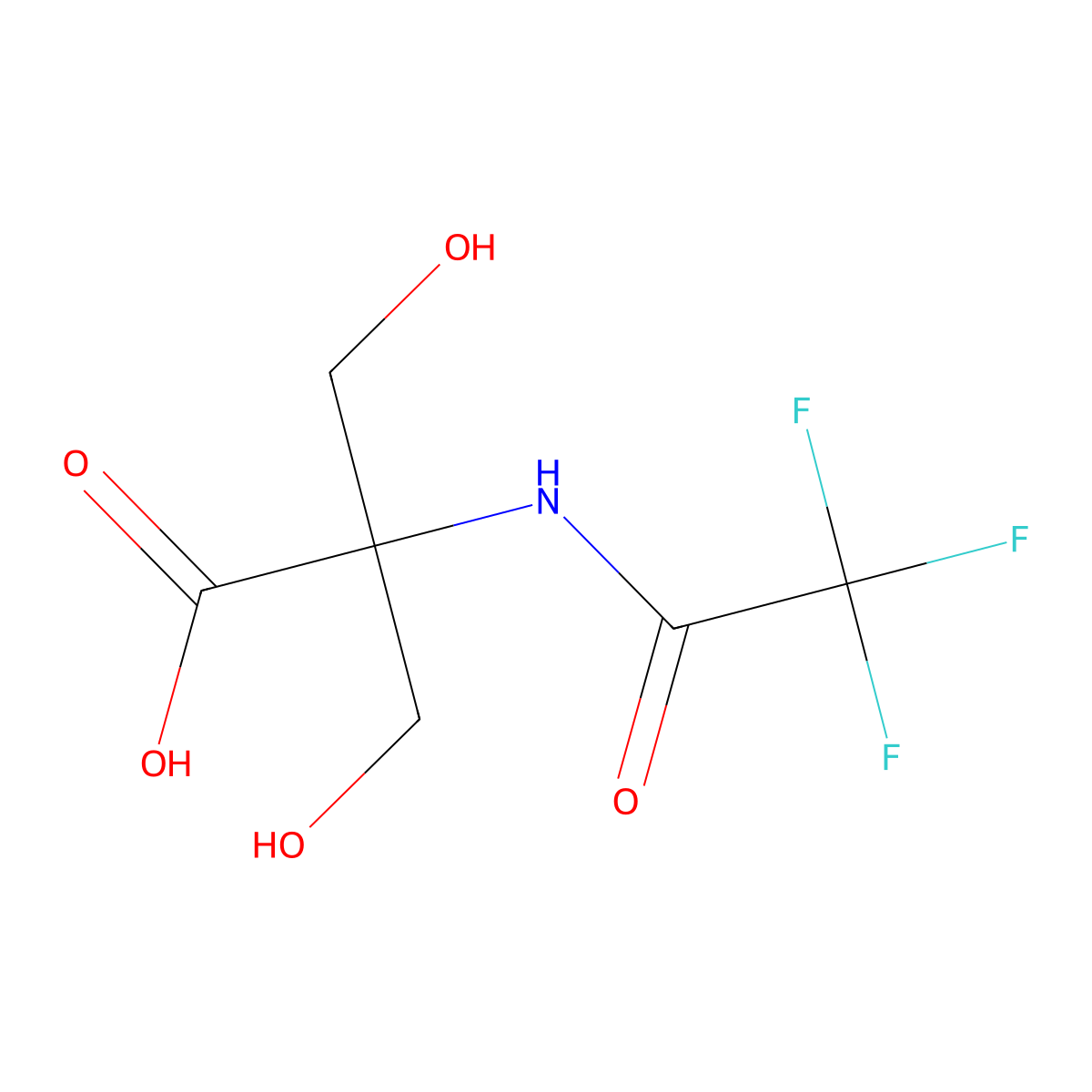 3-Hydroxy-2-(hydroxymethyl)-2-(2,2,2-trifluoroacetamido)propanoic acid molecular structure, CAS 2680671-02-5