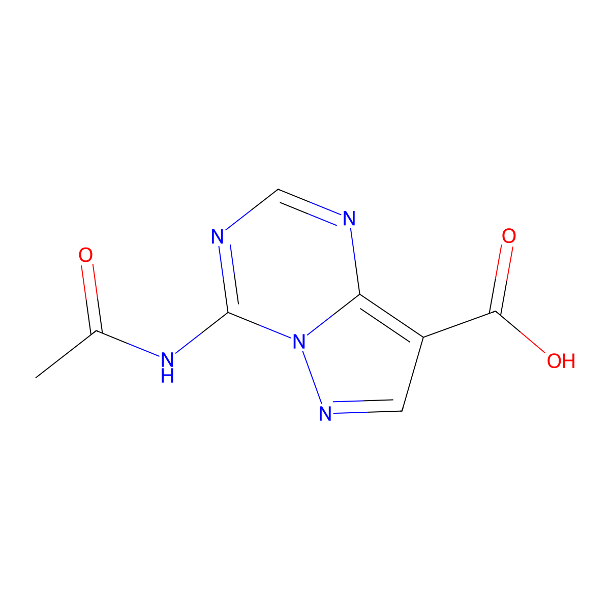 4-Acetamidopyrazolo[1,5-a][1,3,5]triazine-8-carboxylic acid molecular structure, CAS 2680671-11-6